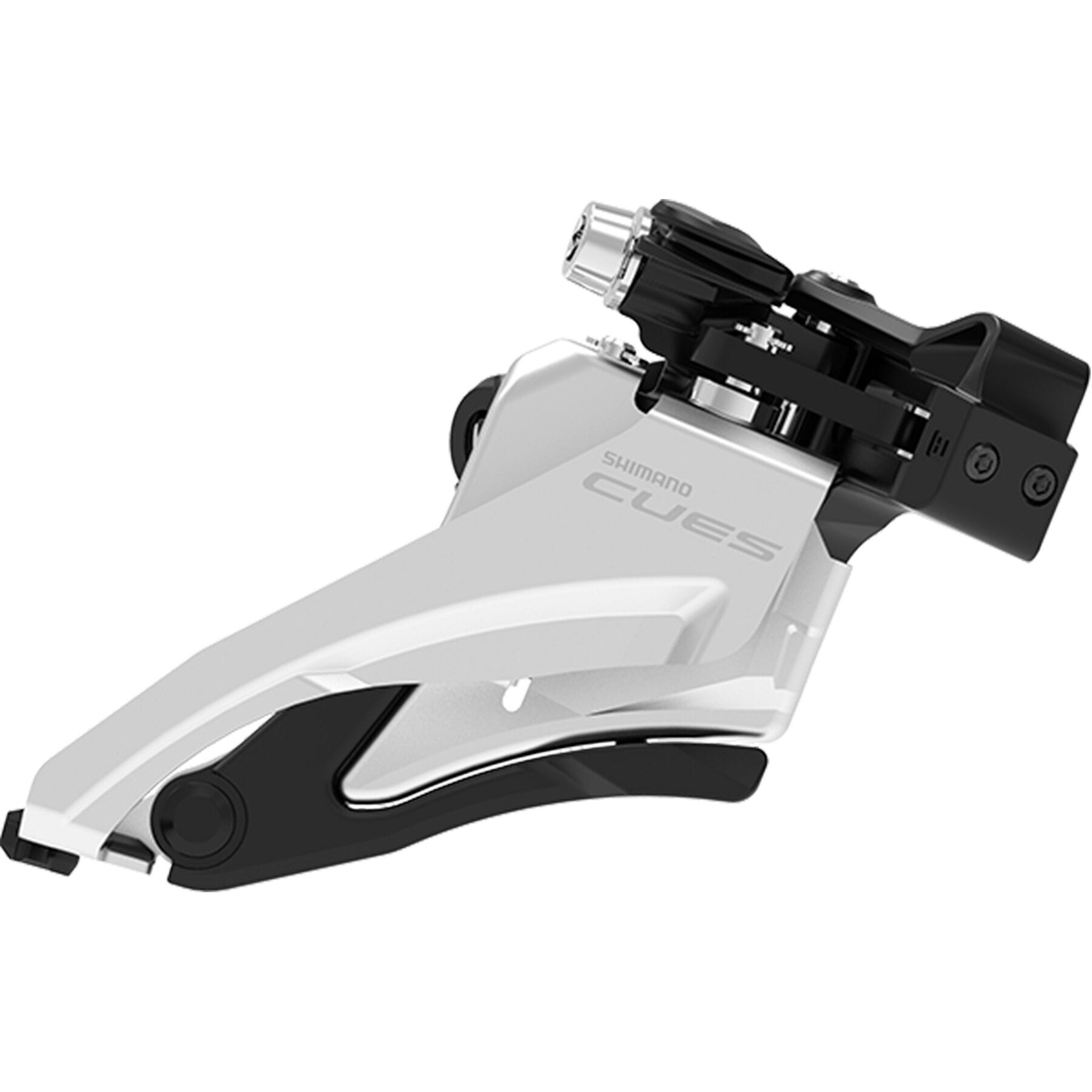 Shimano CUES FD-U4000 9/10-Speed Double Front Derailleur Silver / Black / Double / Mid Clamp Band Mount