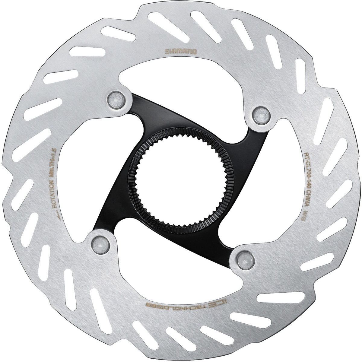 Shimano RT-CL700 Ice Tech Disc Brake Rotor with Internal Lockring Silver / 140mm