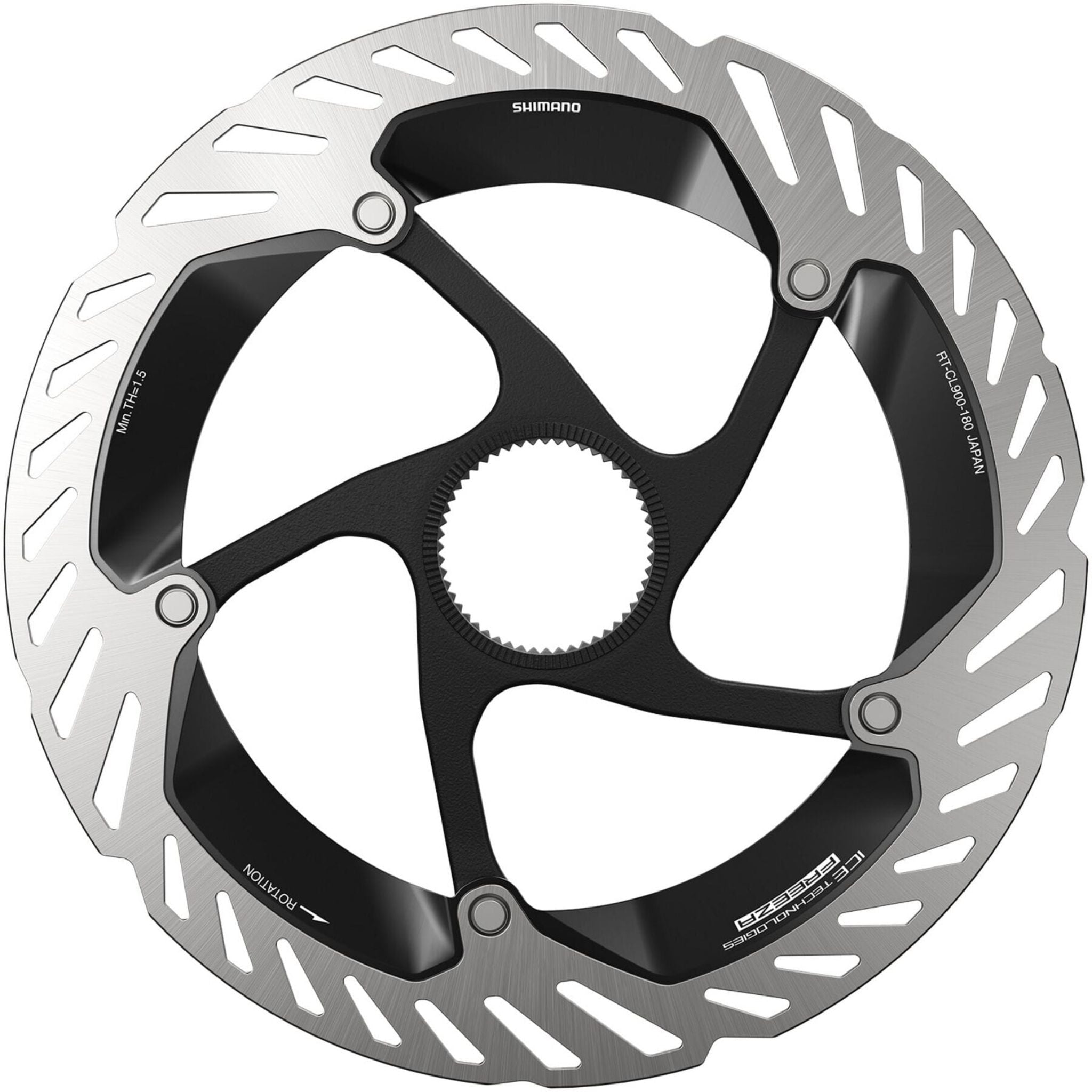 Shimano XTR RT-CL900 Ice Tech FREEZA Disc Brake Rotor with External Lockring Silver / Black / Centre Lock - 180 mm
