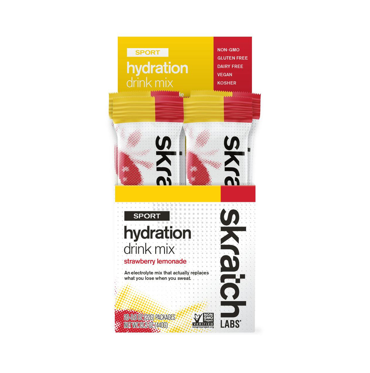 Skratch Labs Sport Hydration Mix Sachets Strawberry Lemonade / Box of 20 x 22g