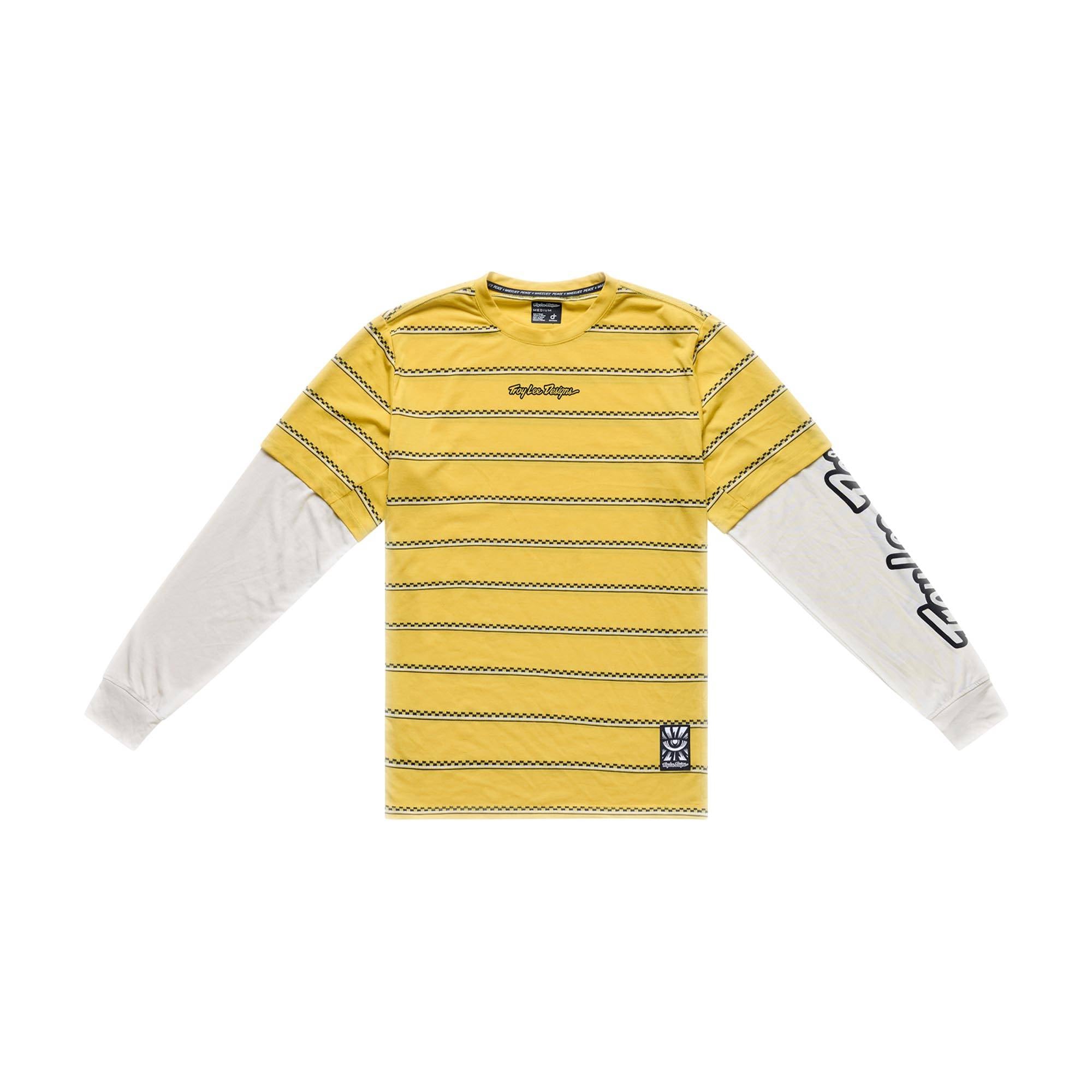 Skyline Fakie Ride Long Sleeve Tee Stripe - Butter / S