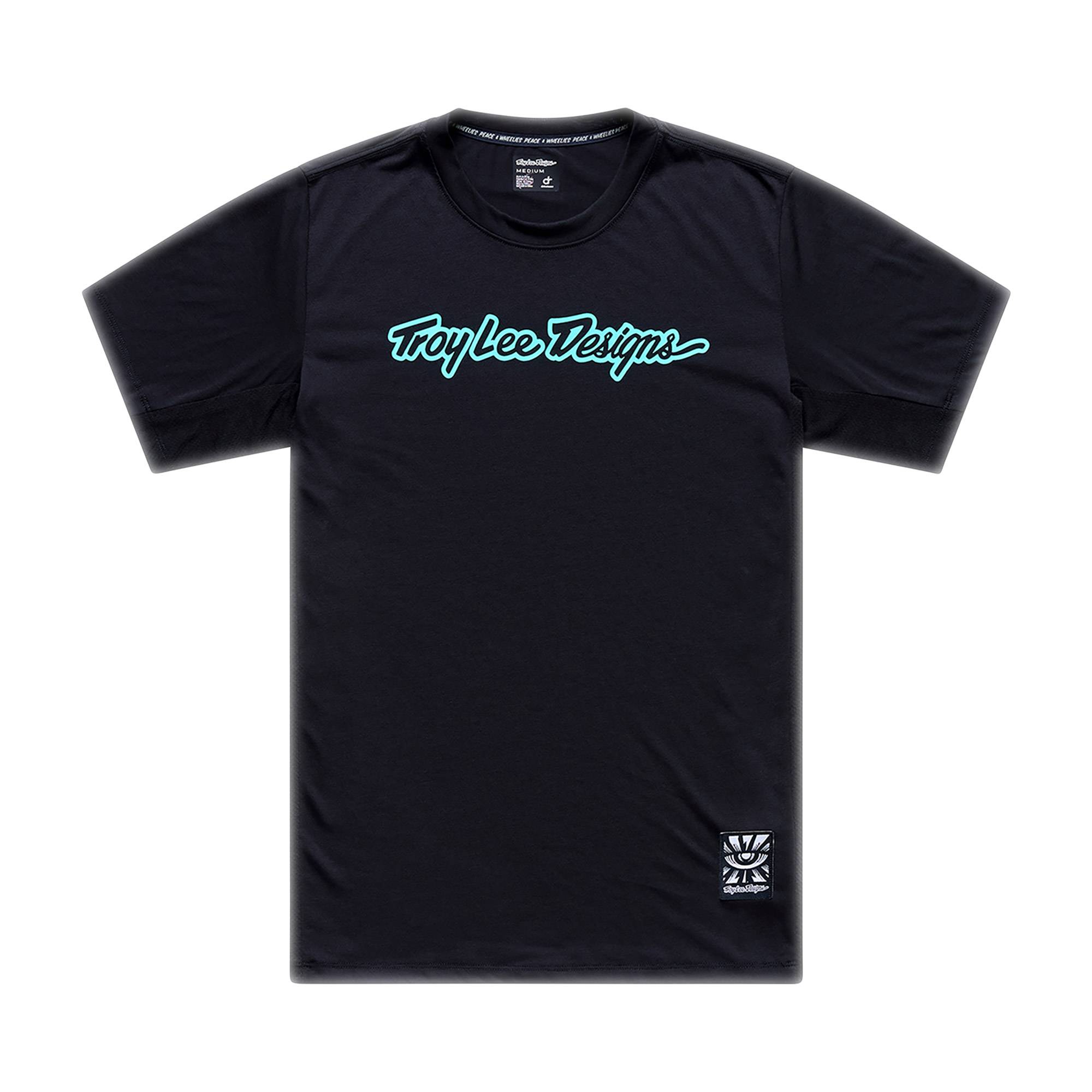 Skyline Ride Short Sleeve Tee Signature - Black/Real Teal / S