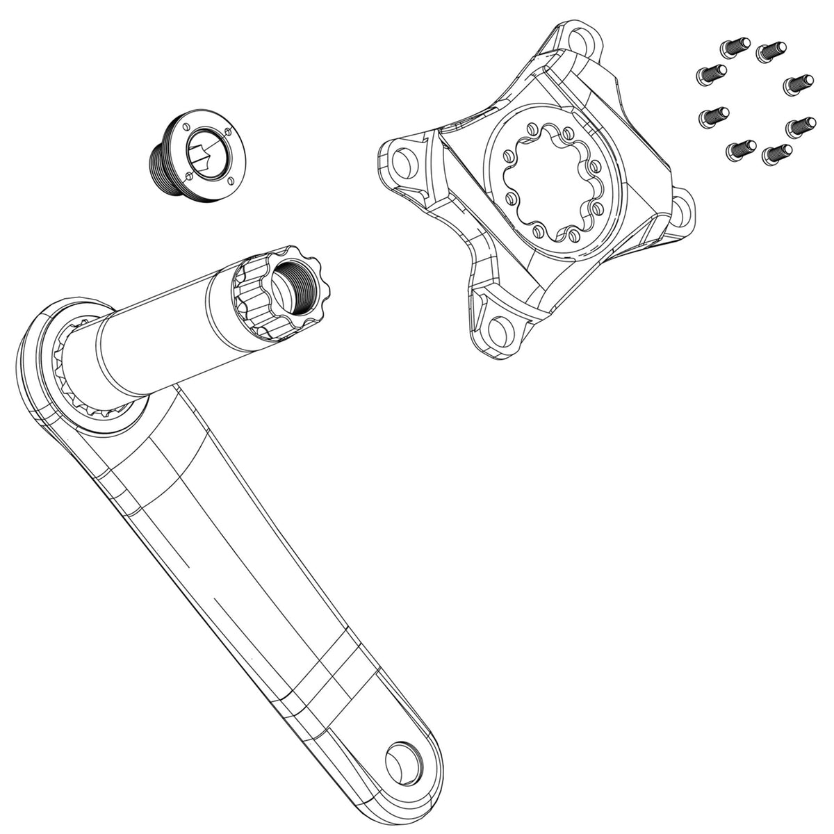 SRAM Eagle 90 Crank Arm Bolt Kit Self-Extracting M18/M30 DUB Steel M15
