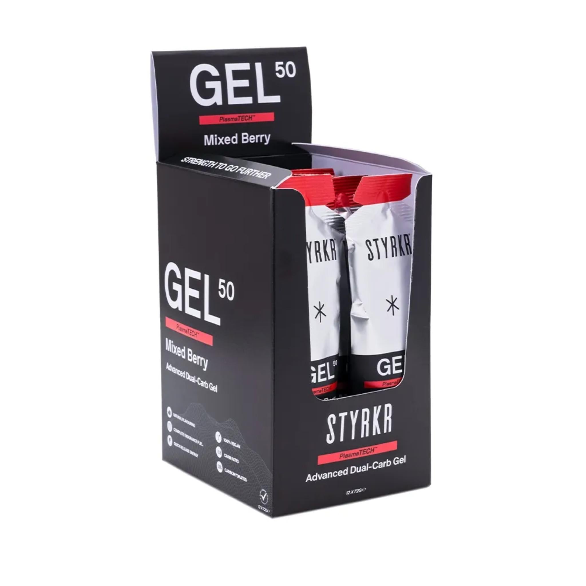 STYRKR GEL50 Dual-Carb Energy Gels Berry / 12 x 72g Sachets