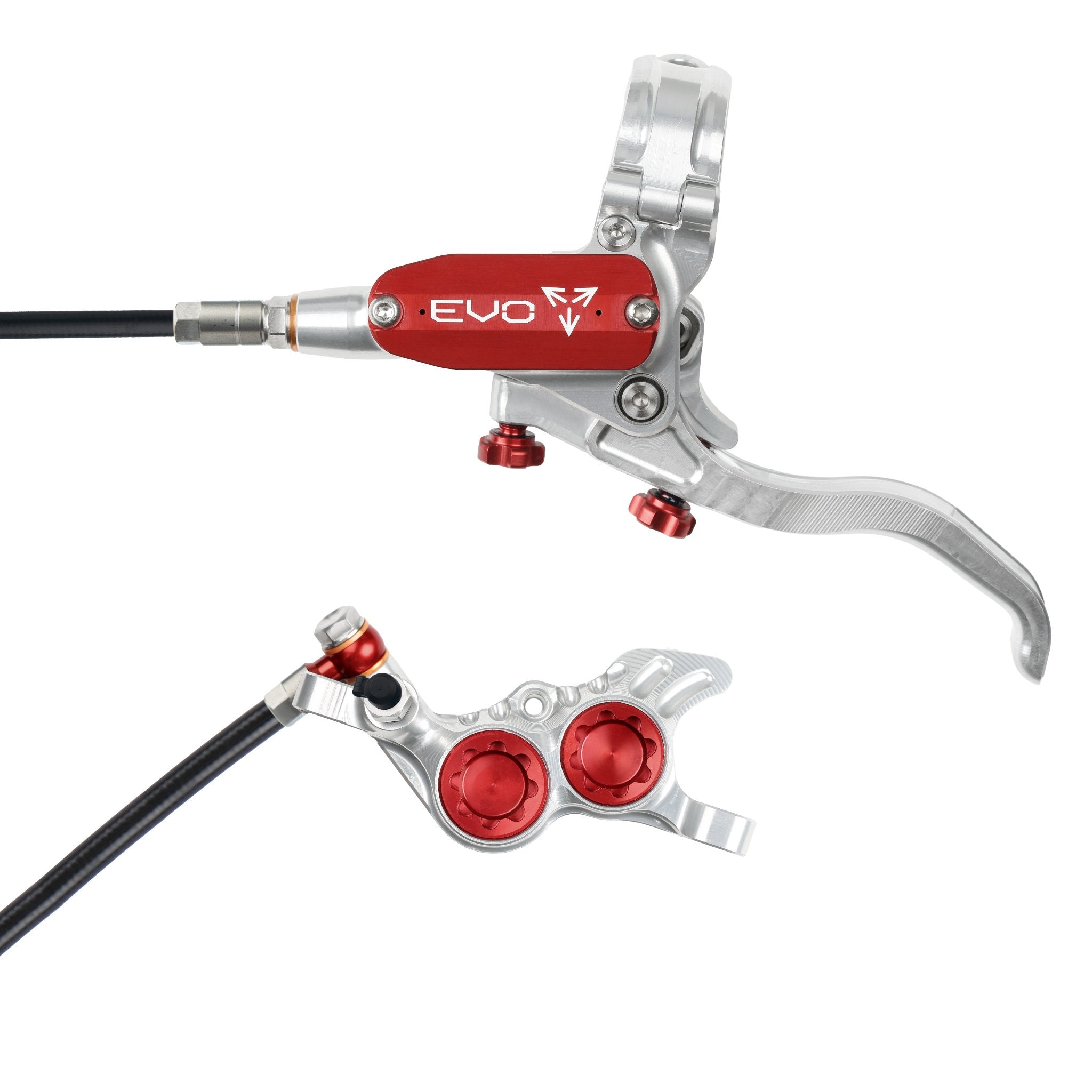 Tech 4 EVO GR4 Disc Brake Silver/Red / Left Hand / Black Hose