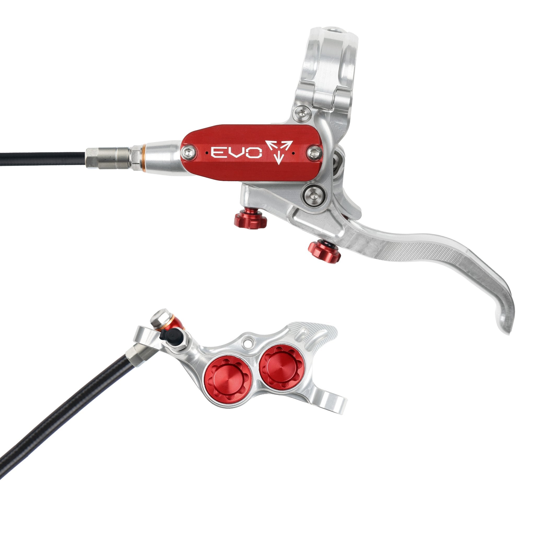 Tech 4 EVO TR4 Disc Brake Silver/Red / Left Hand / Black Hose
