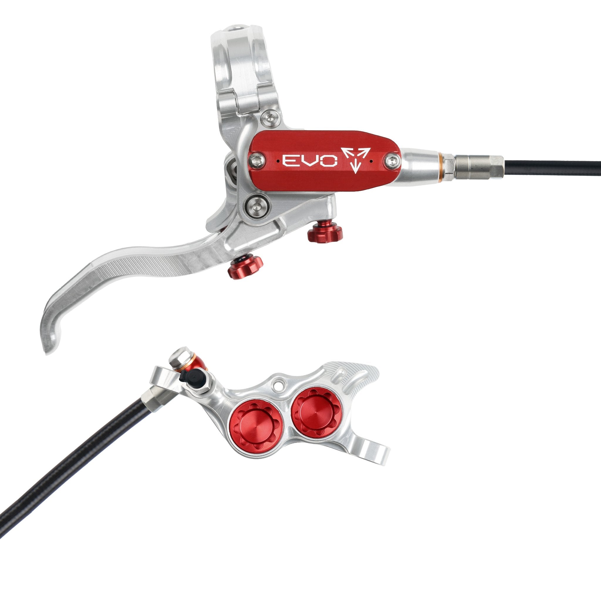 Tech 4 EVO TR4 Disc Brake Silver/Red / Right Hand / Black Hose