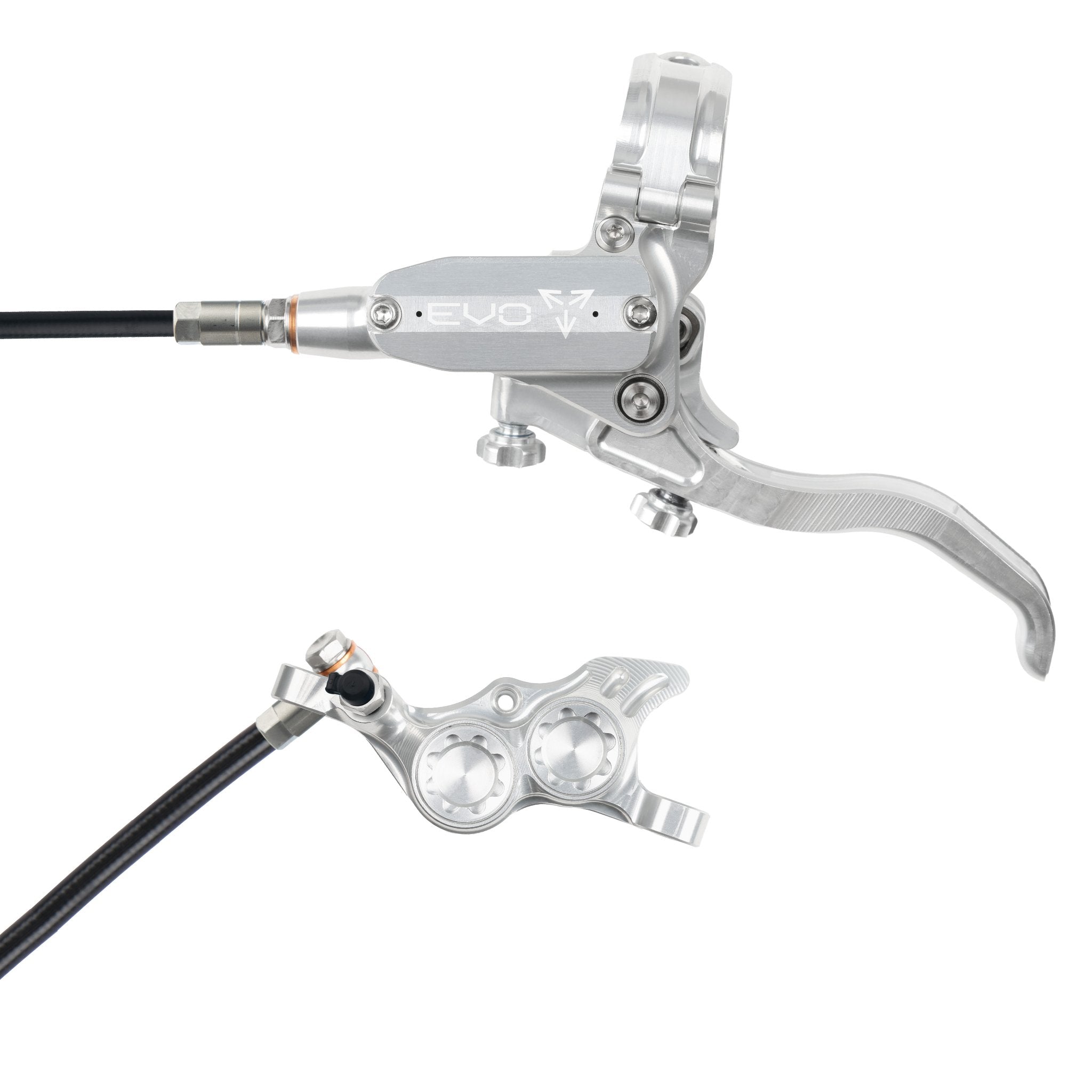 Tech 4 EVO TR4 Disc Brake Silver/Silver / Left Hand / Black Hose