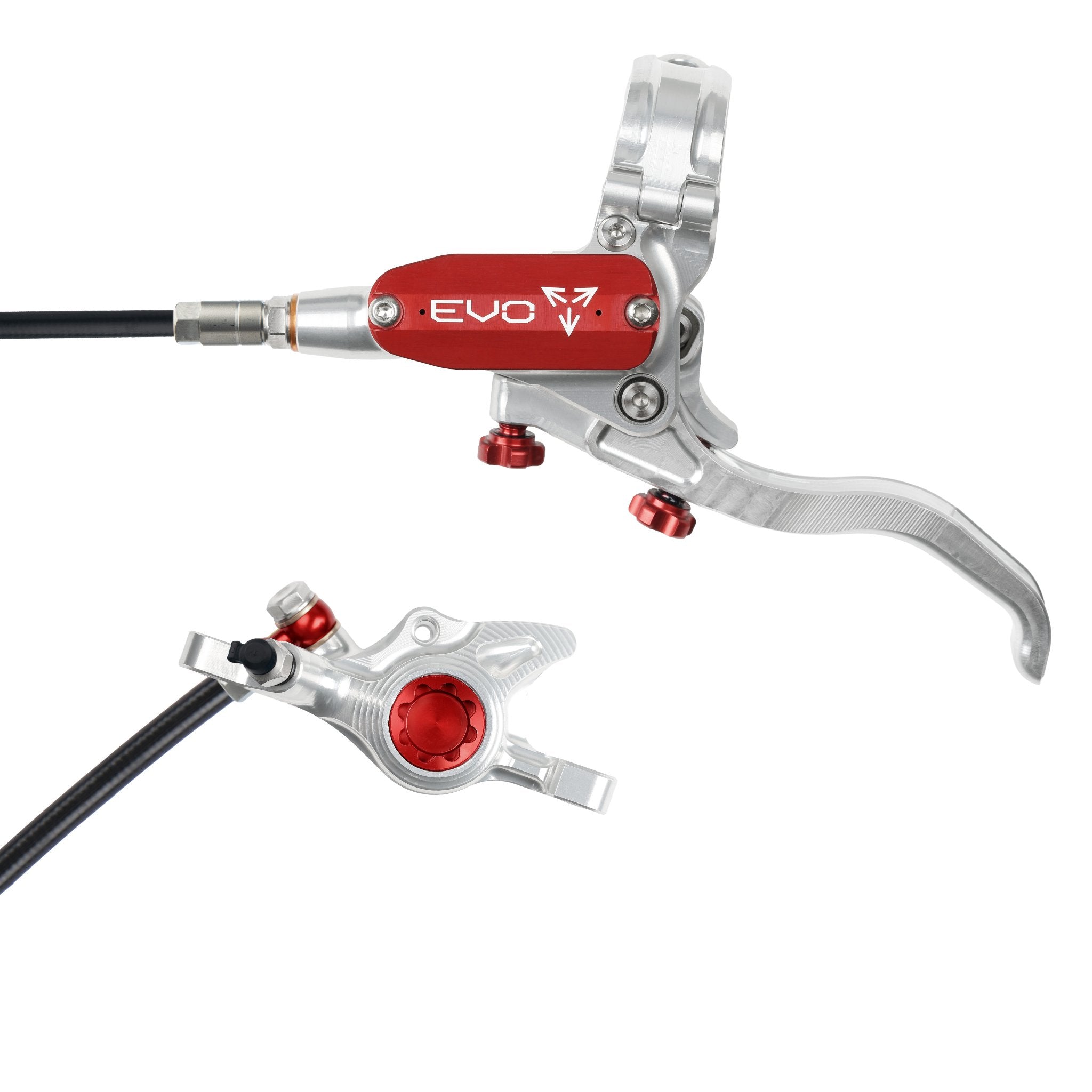 Tech 4 EVO X2 Disc Brake Silver/Red / Left Hand / Black Hose