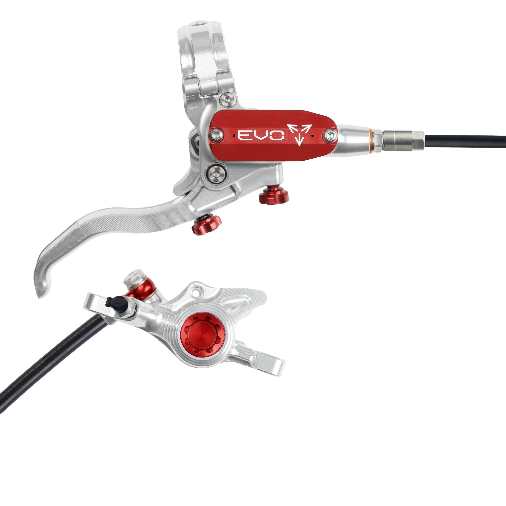 Tech 4 EVO X2 Disc Brake Silver/Red / Right Hand / Black Hose