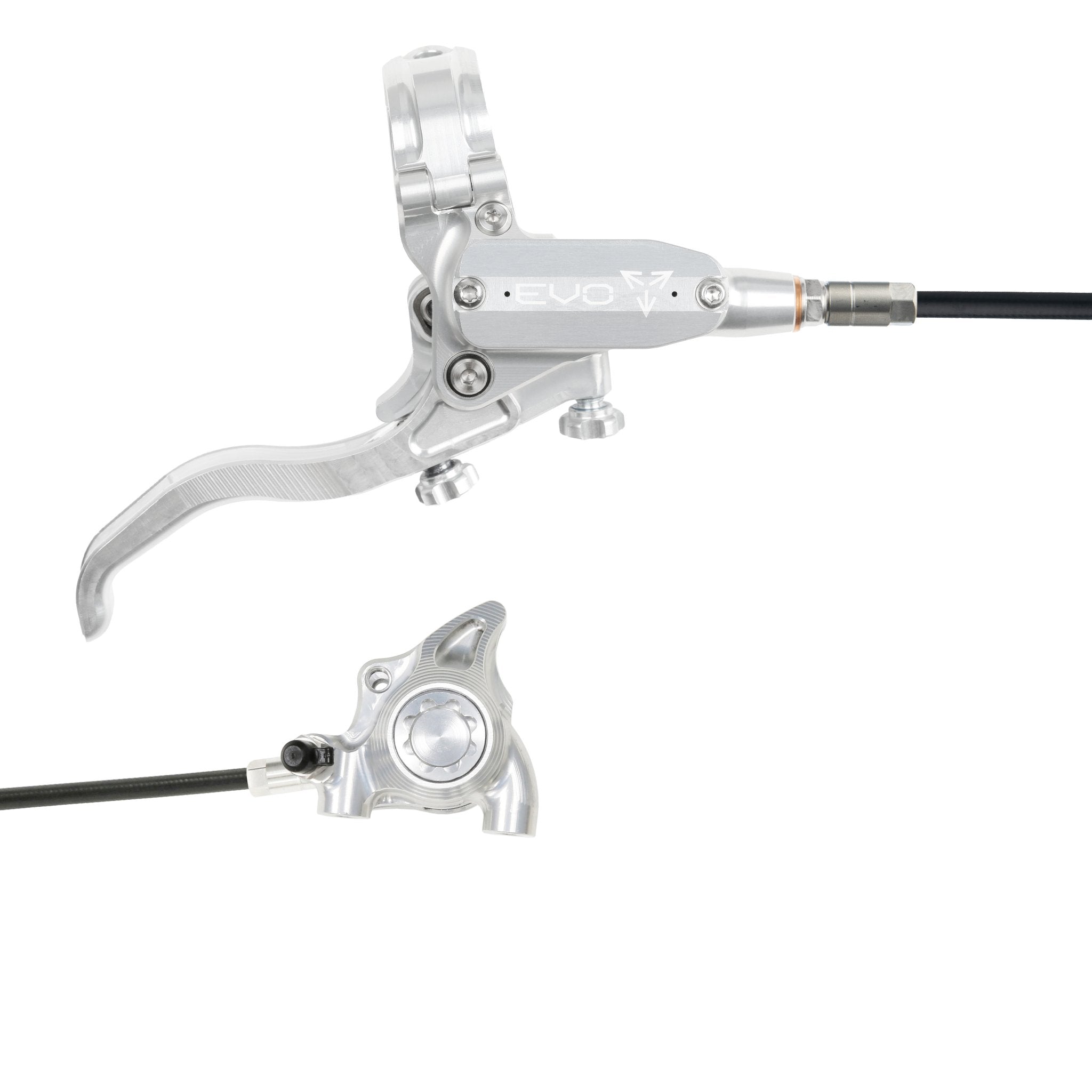 Tech 4 EVO X2 Flat Mount Disc Brake Silver/Silver / Right Hand / Black Hose
