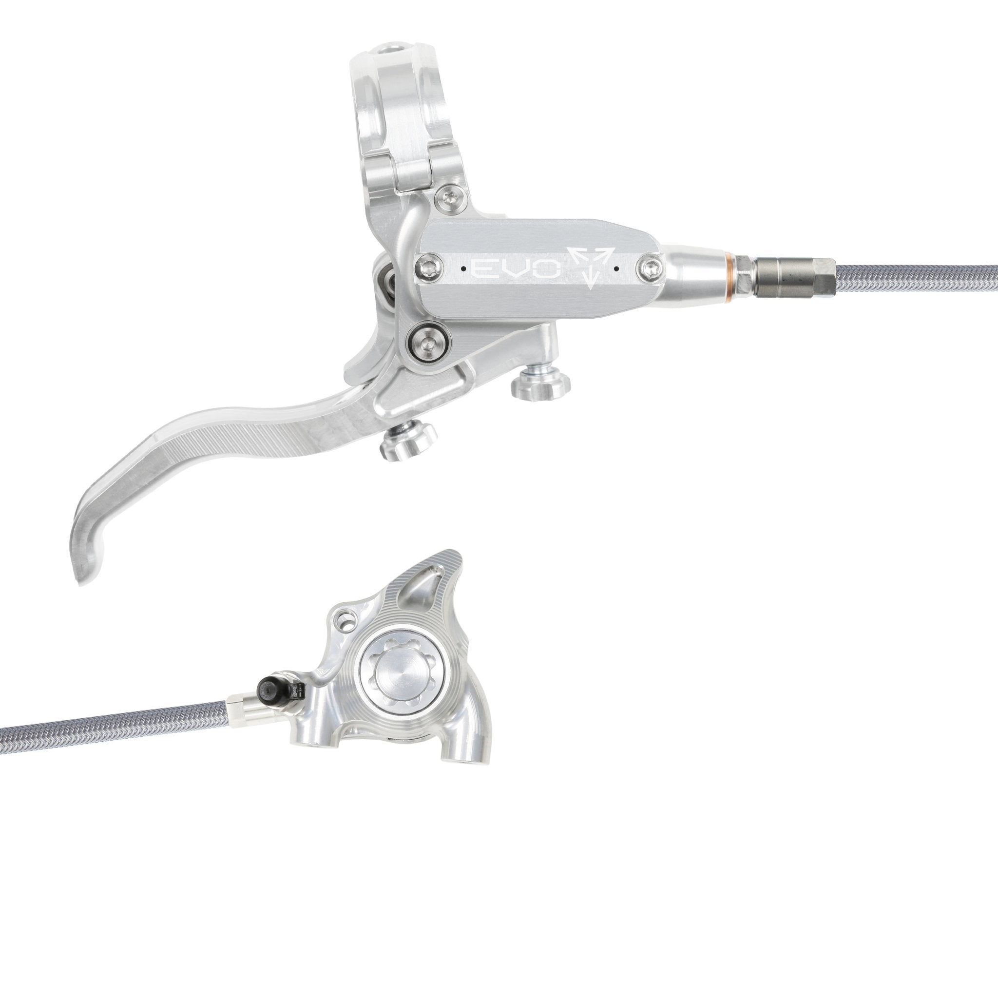 Tech 4 EVO X2 Flat Mount Disc Brake Silver/Silver / Right Hand / Braided