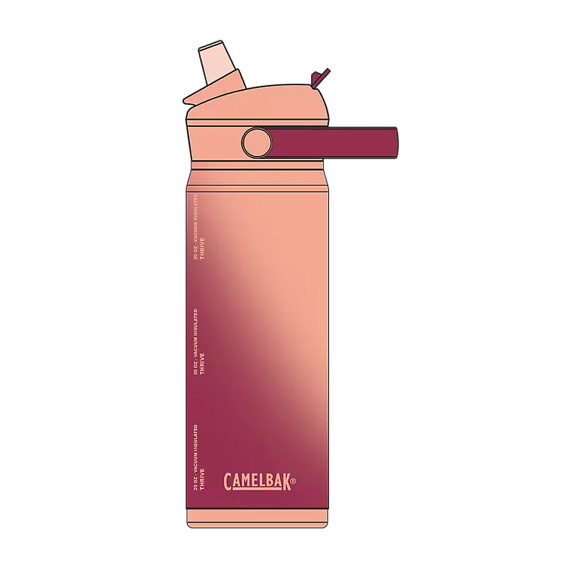 Thrive Flip Straw Insulated VSS Bottle 600ml Blush Dawn / 600ml