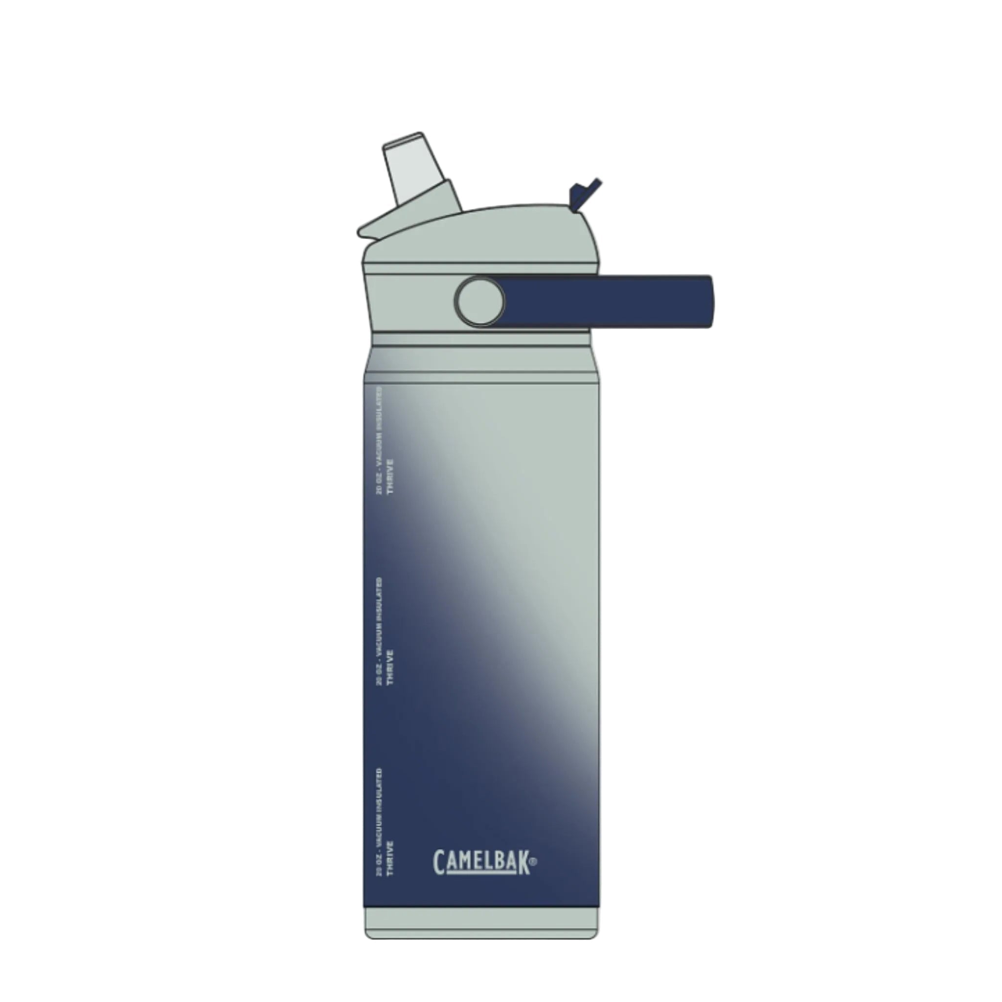 Thrive Flip Straw Insulated VSS Bottle 600ml Deep Sea Dawn / 600ml