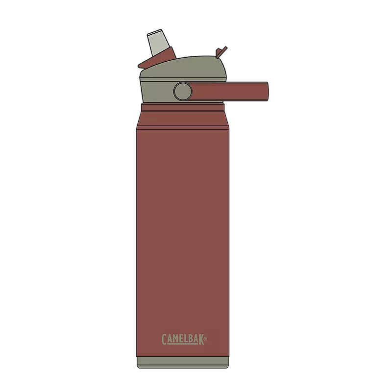Thrive Flip Straw Insulated VSS Bottle 750ml Burnt Umber / 750ml