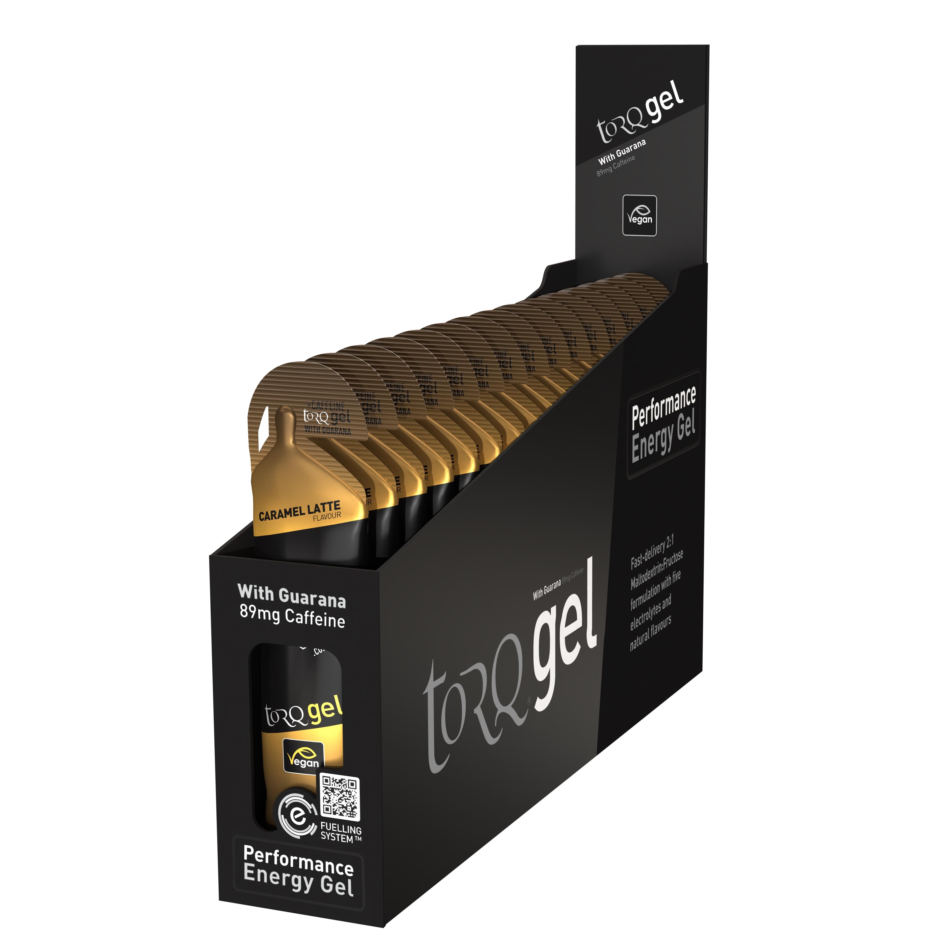 TORQ Energy Gel With Guarana - Caffeinated Caramel Latte with Guarana / Box of 15
