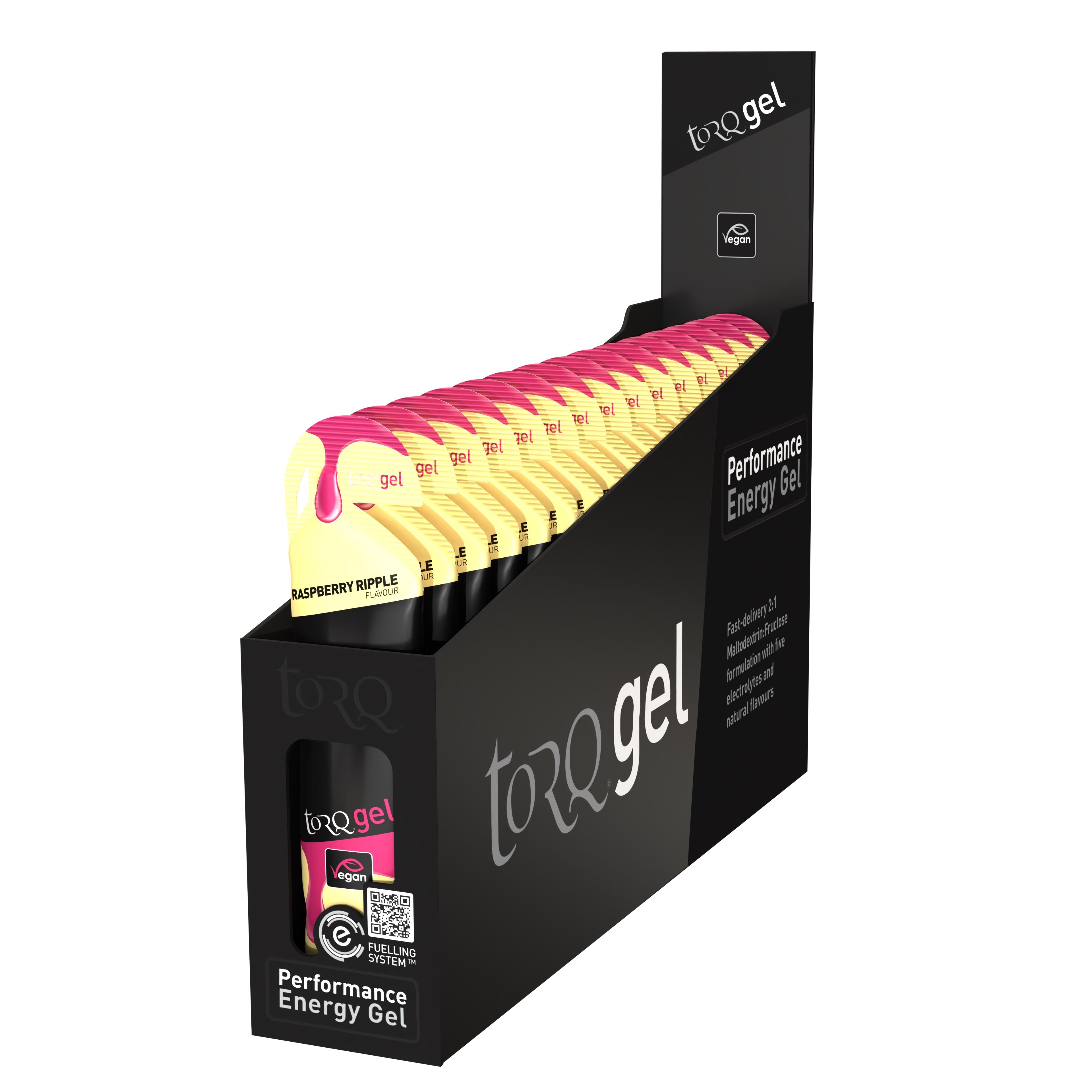 TORQ Energy Gels Box of 15 Raspberry Ripple / Box of 15