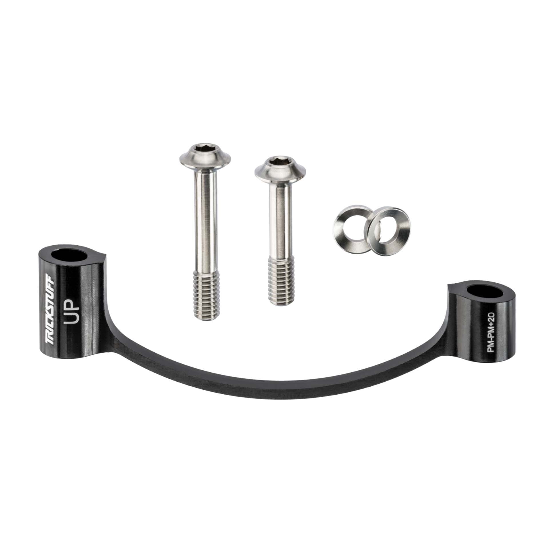 Trickstuff CNC Disc Brake Adaptor PM to PM Black with Ti Bolts / PM to PM +20mm