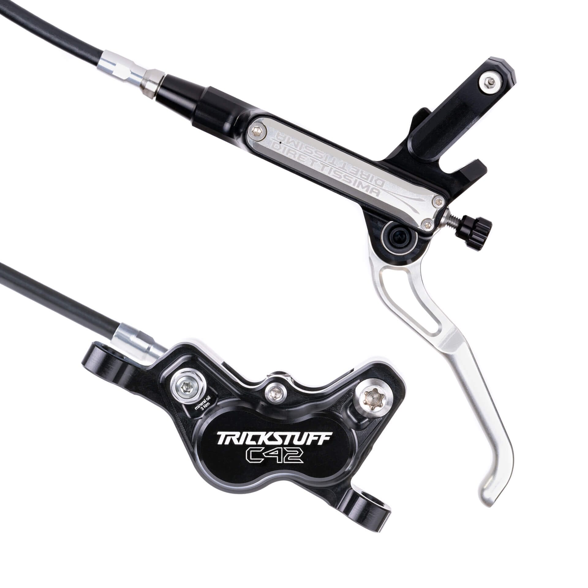 Trickstuff Direttissima Disc Brake Set Black/Silver