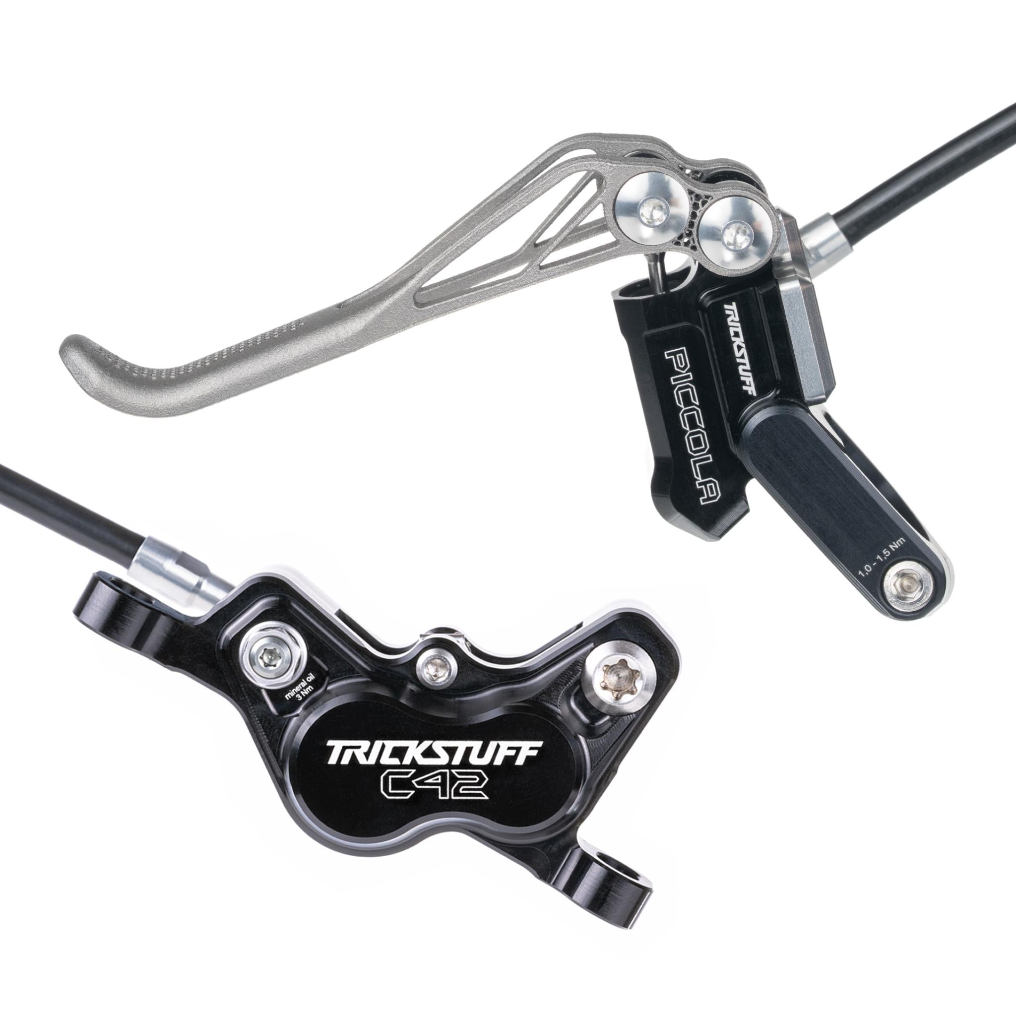 Trickstuff Piccola HD Titanium Disc Brake Set Black/Silver / Post Mount