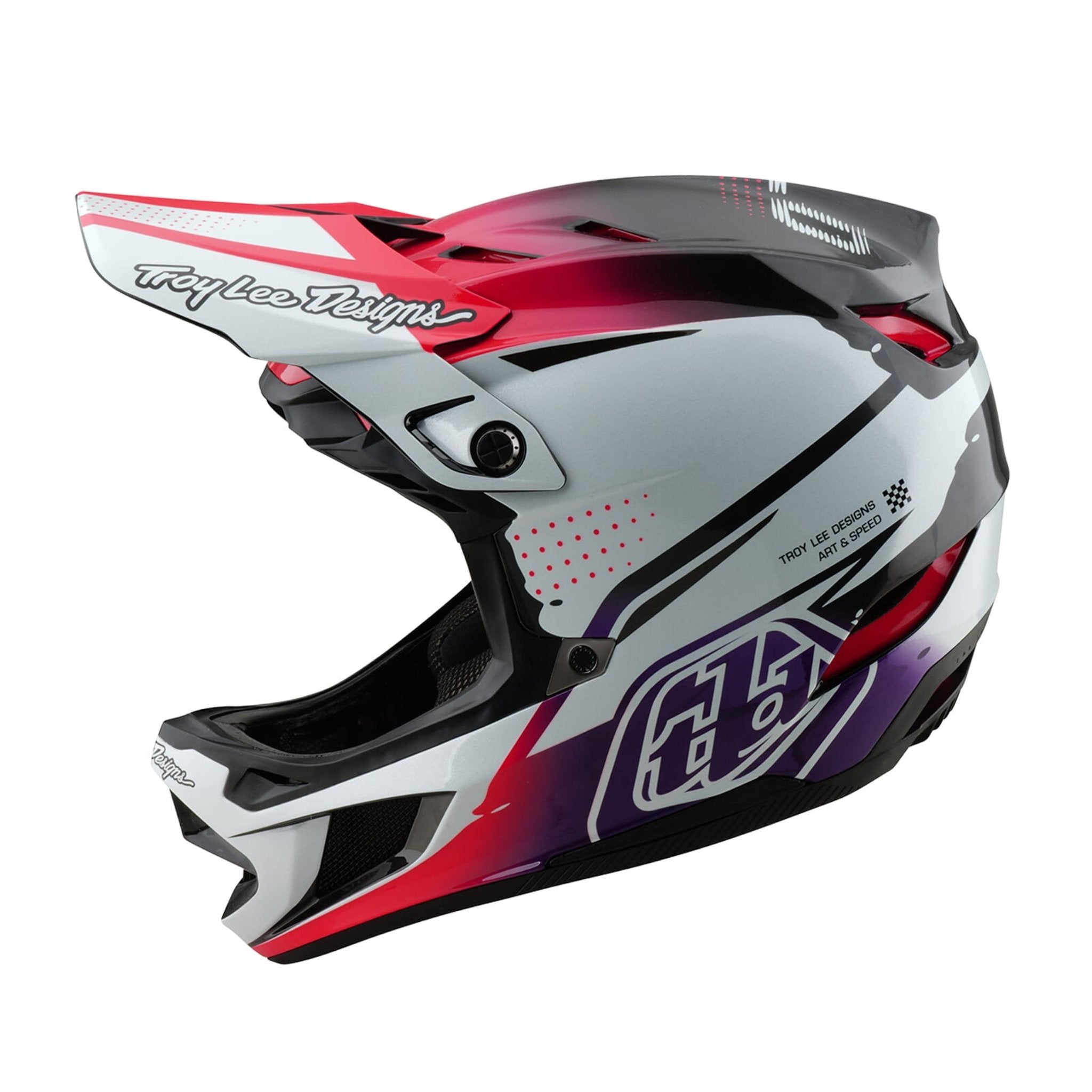 Troy Lee Designs D4 Carbon Helmet Drip - White / XXL
