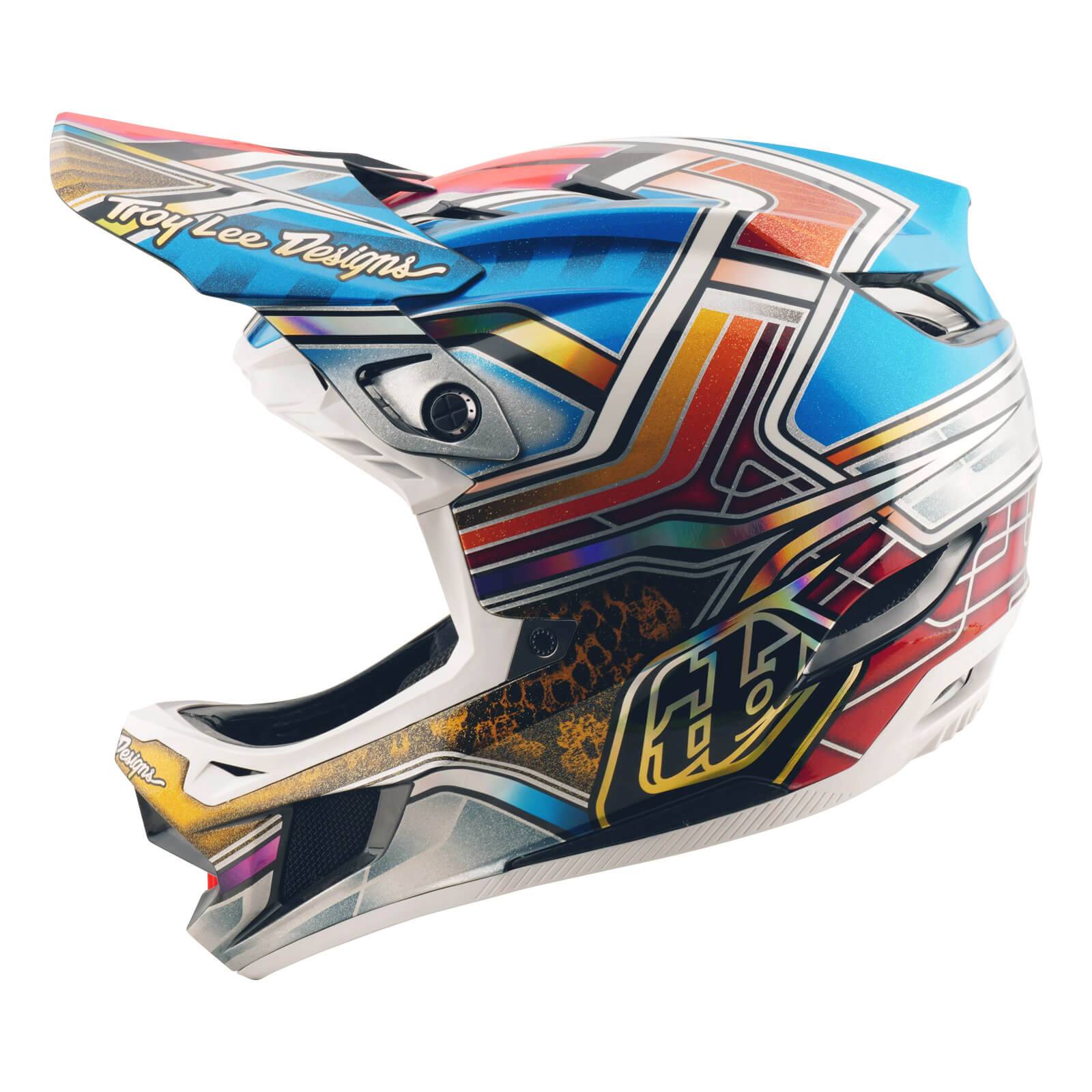 Troy Lee Designs D4 Carbon Helmet Lowrider - Blue / XS