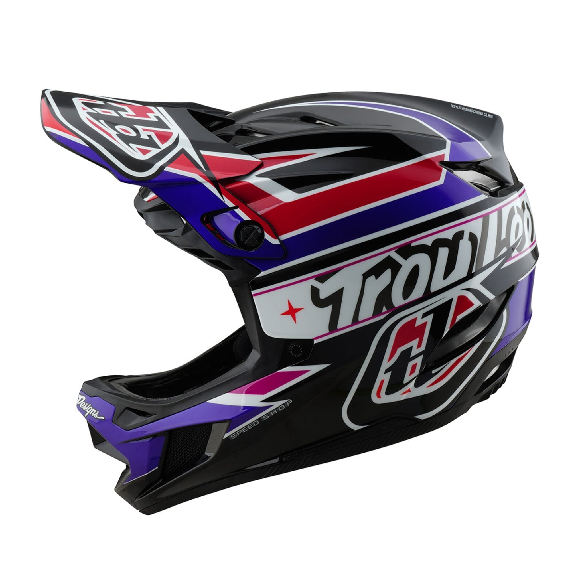 Troy Lee Designs D4 Polyacrylite Helmet Linear - Black / XS