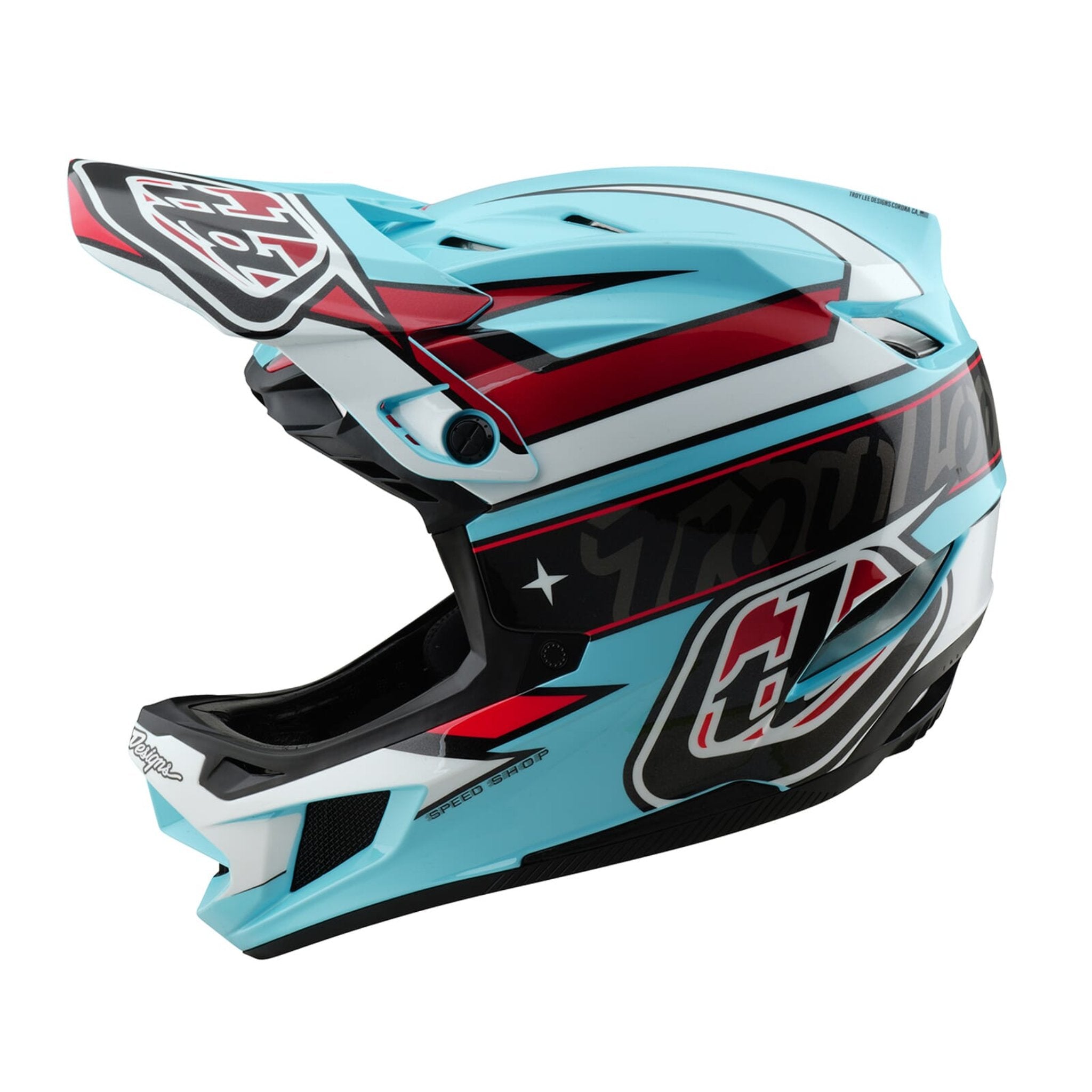 Troy Lee Designs D4 Polyacrylite Helmet Linear - Blue / XS