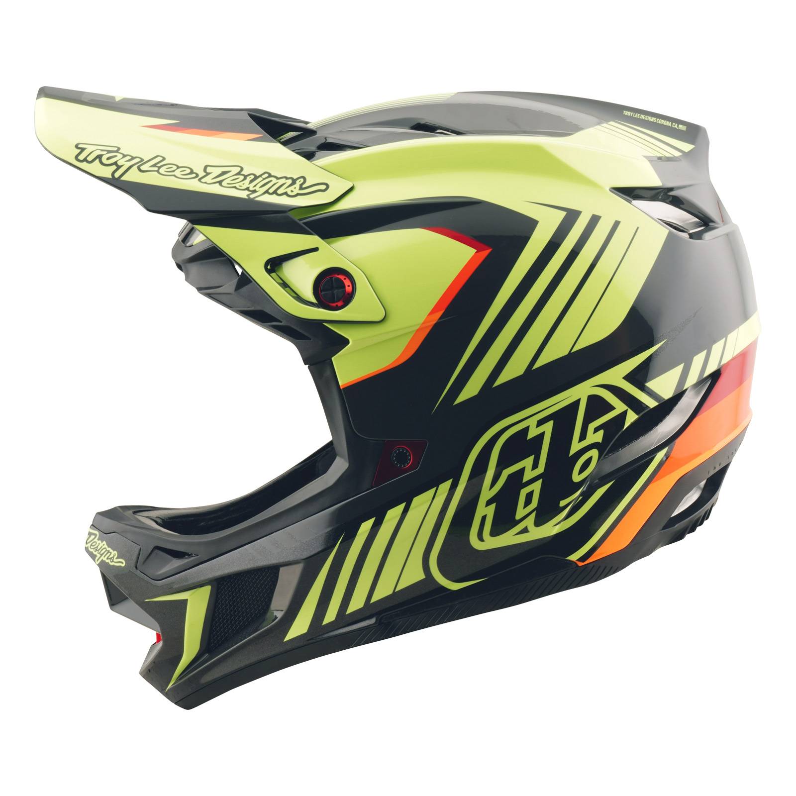 Troy Lee Designs D4 Polyacrylite Helmet Qualifier - Black/Yellow / XS