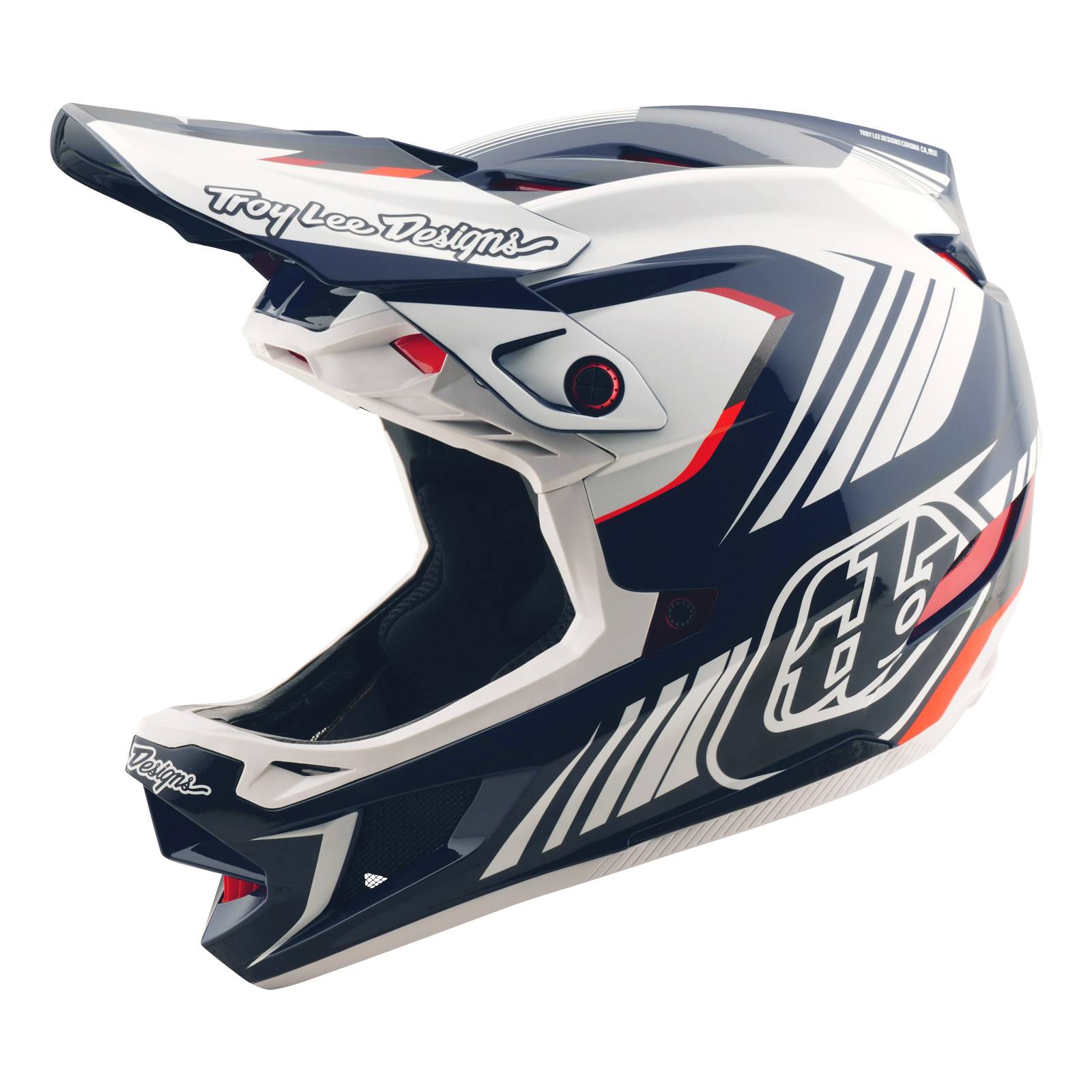 Troy Lee Designs D4 Polyacrylite Helmet Qualifier Blue/White / XS