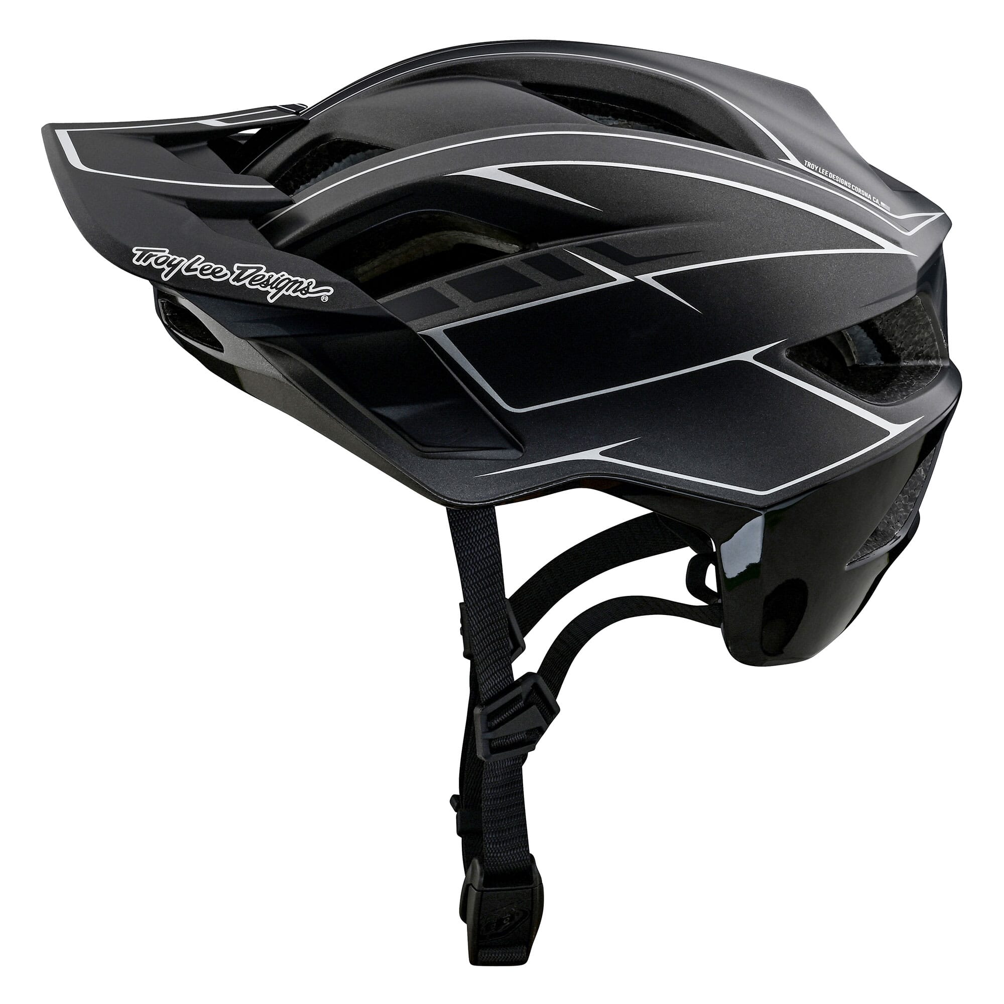 Troy Lee Designs Flowline SE MIPS Helmet Pinstripe - Charcoal/Black / M/L
