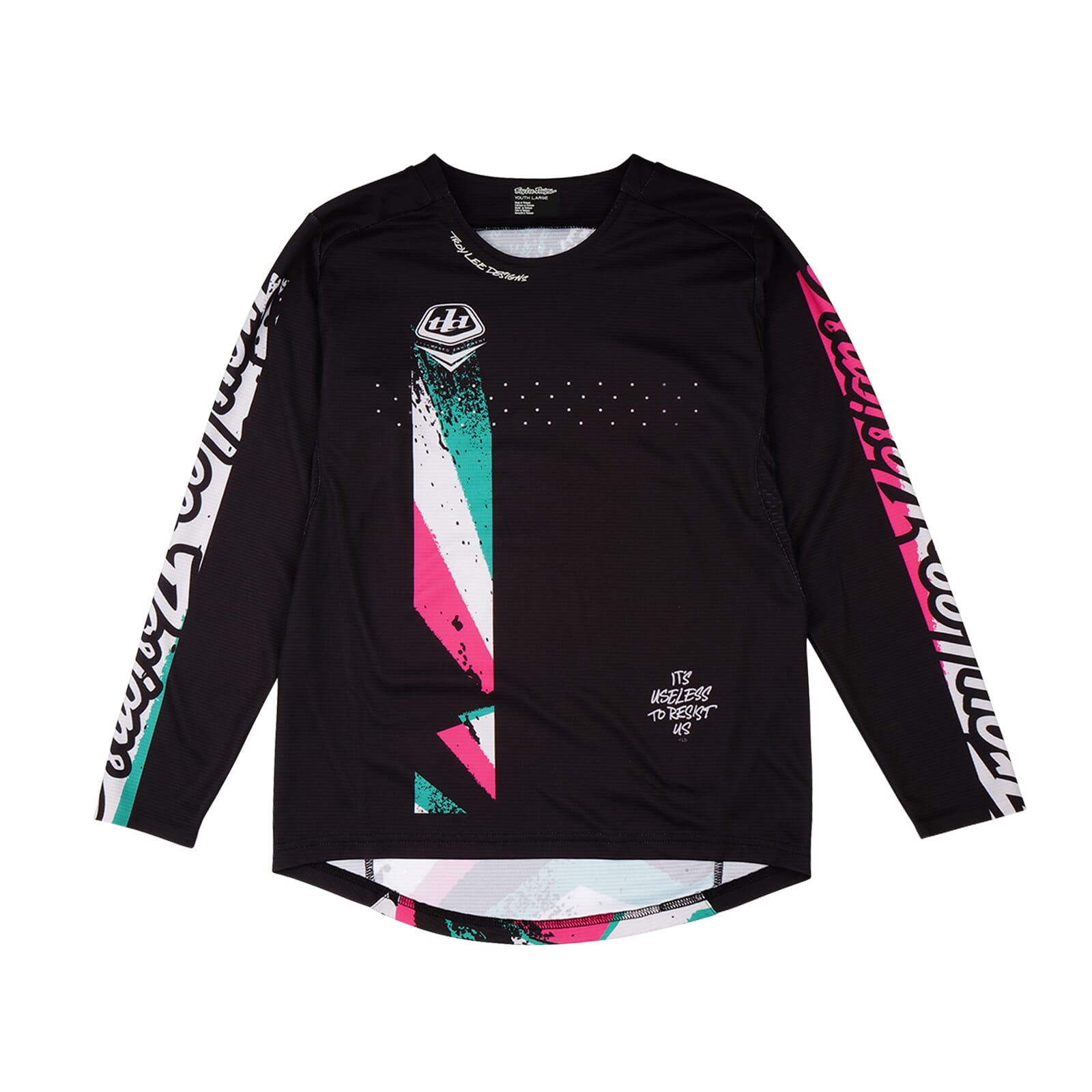Troy Lee Designs Skyline SS Youth Jersey Full Pull - Black / XS