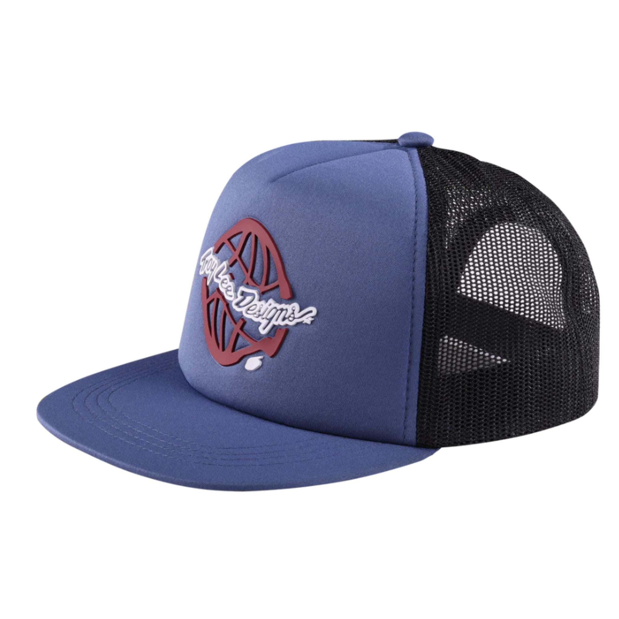 Troy Lee Designs Youth Flat Bill Snapback Cap Global - Graphite / One Size