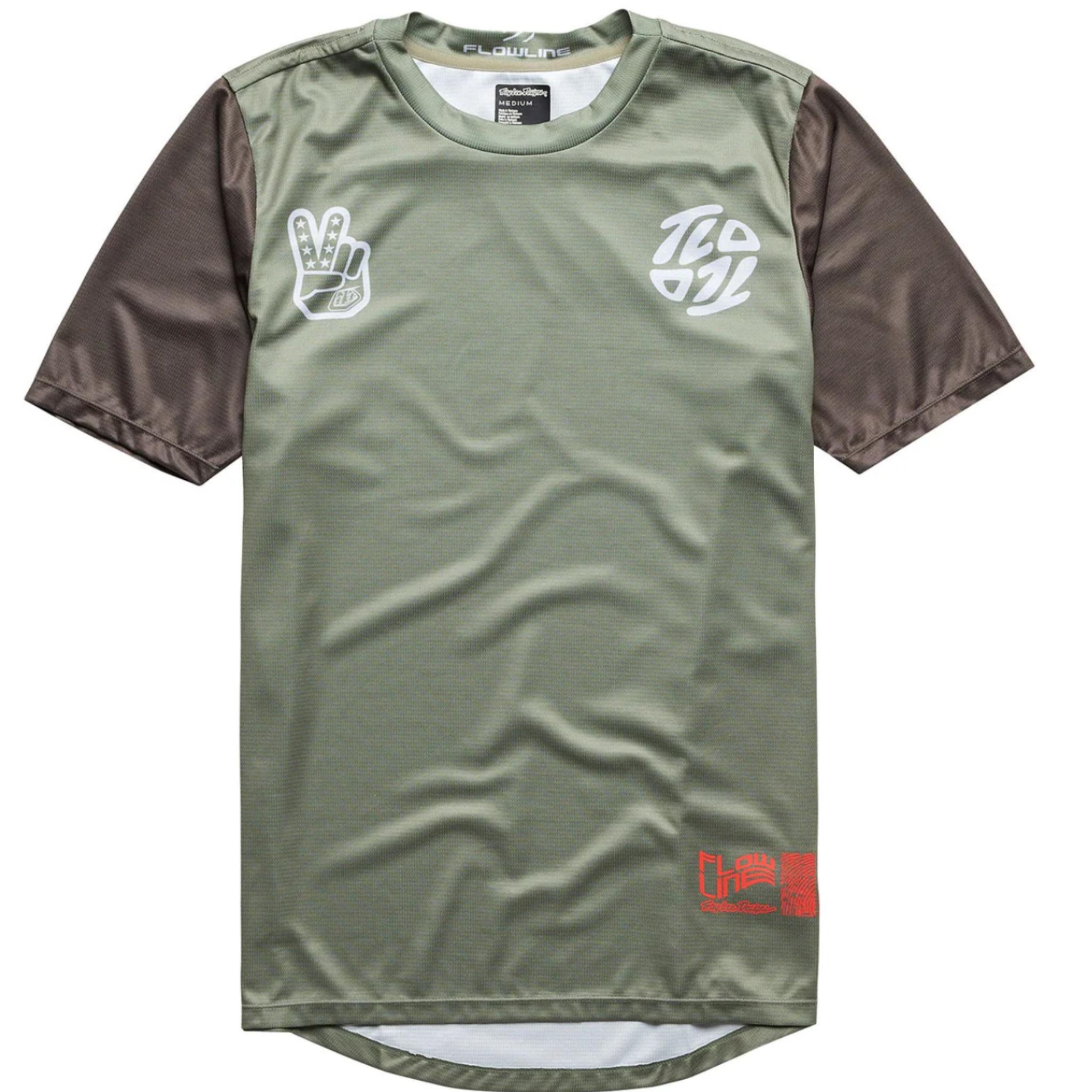 Troy Lee Designs Youth Flowline SS Jersey Flipped - Olive / L