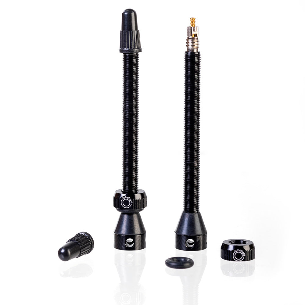 Tubolight Tubeless Valves Black / 70mm / Alloy