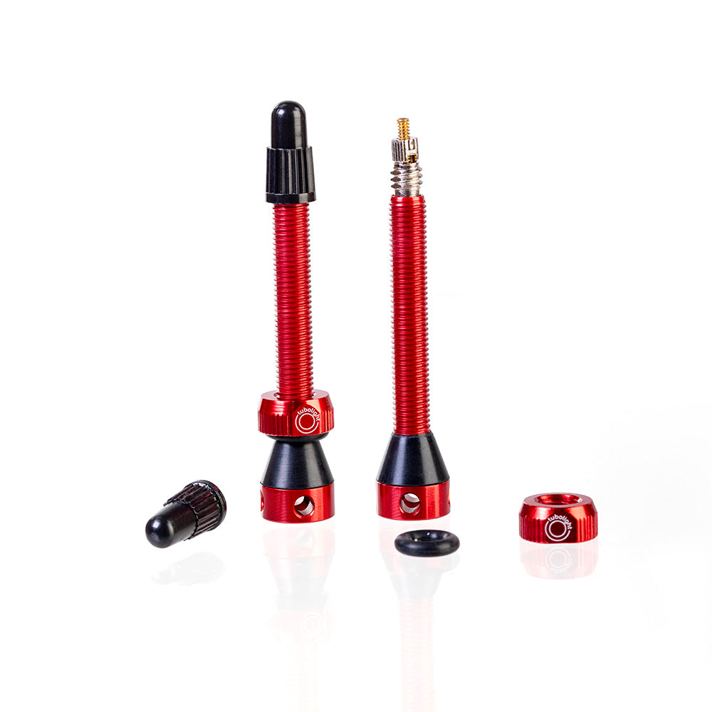 Tubolight Tubeless Valves Red / 50mm / Alloy