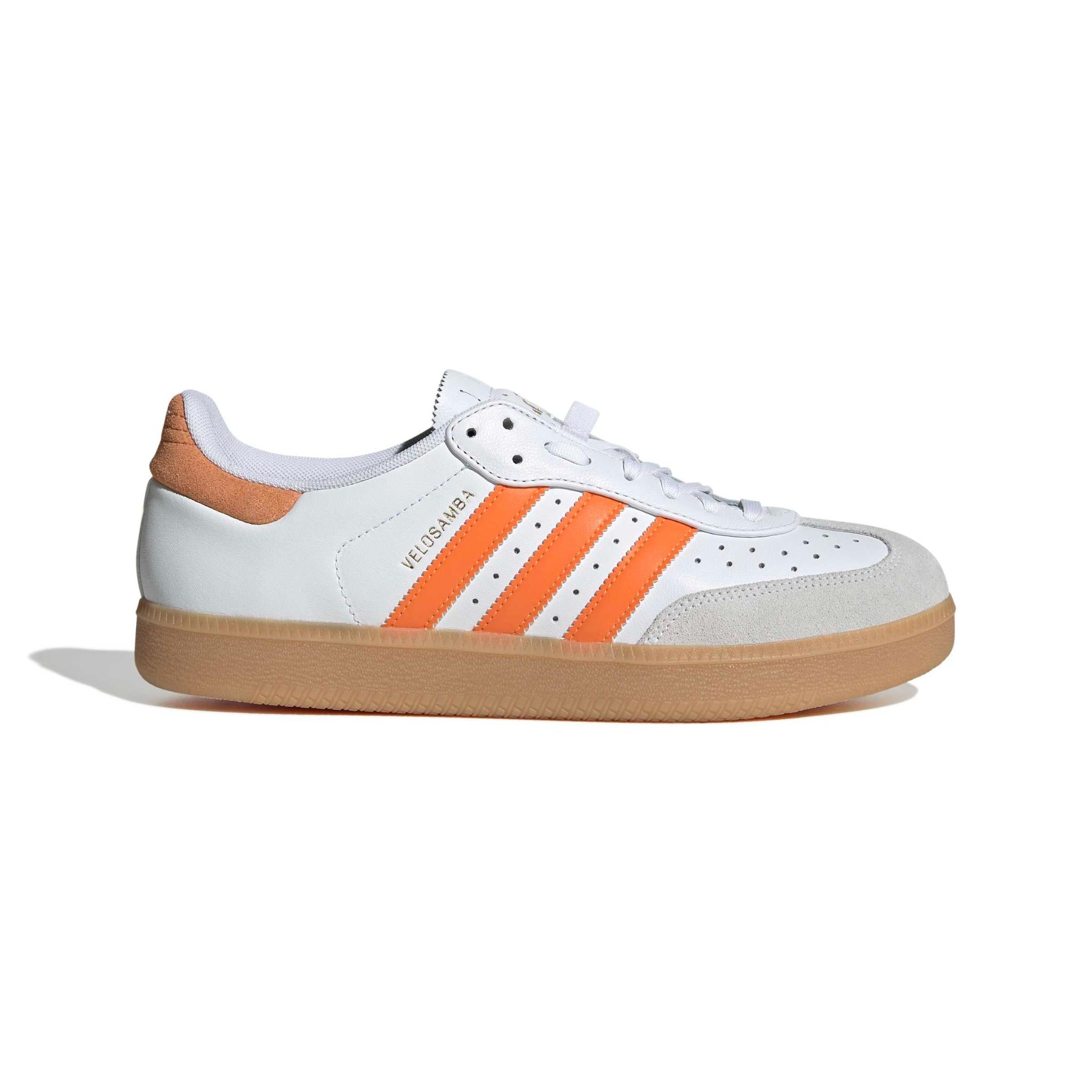 Velosamba Leather Cycling Shoes Cloud White / Pure Orange / Gold Metallic / UK 2.5 / EU 35.5