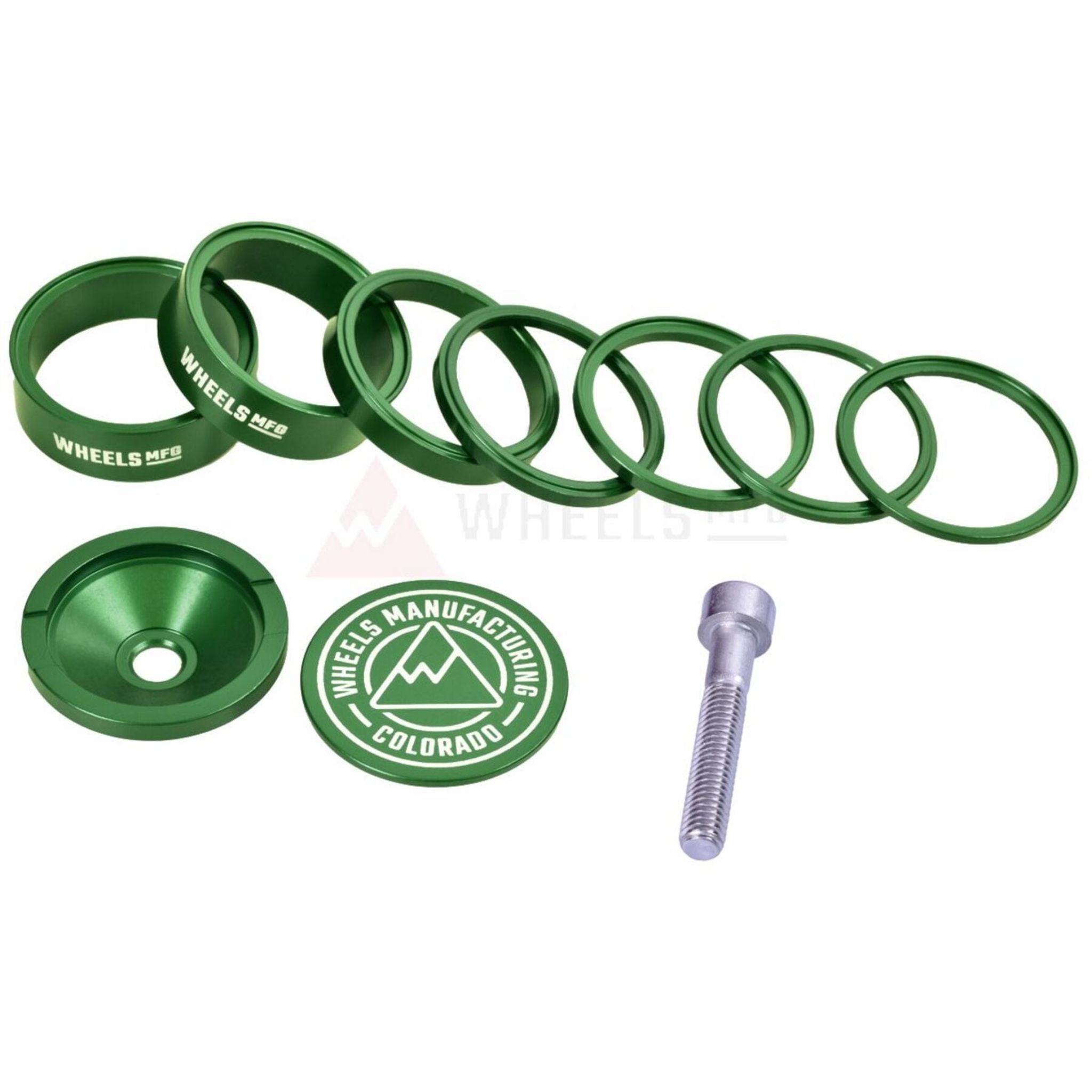 Wheels Manufacturing Pro StackRight Headset Spacer Kit Green / One size