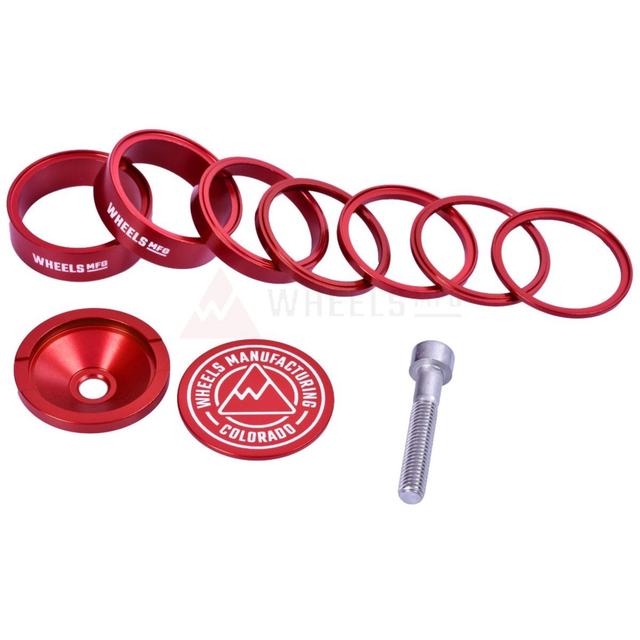 Wheels Manufacturing Pro StackRight Headset Spacer Kit Red / One size