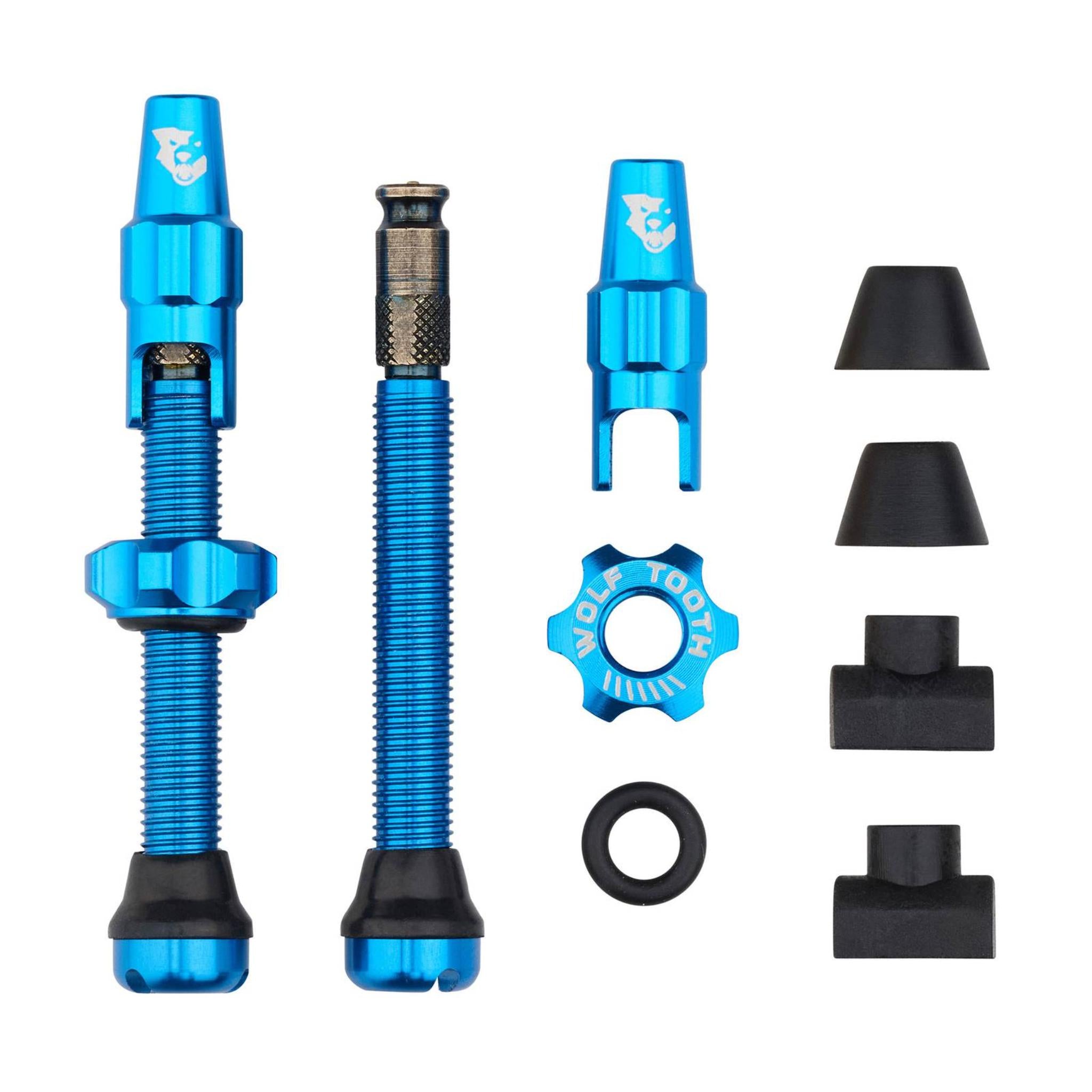 Wolf Tooth Tubeless Valve Stem Kit for Clik Valve Blue / 44mm