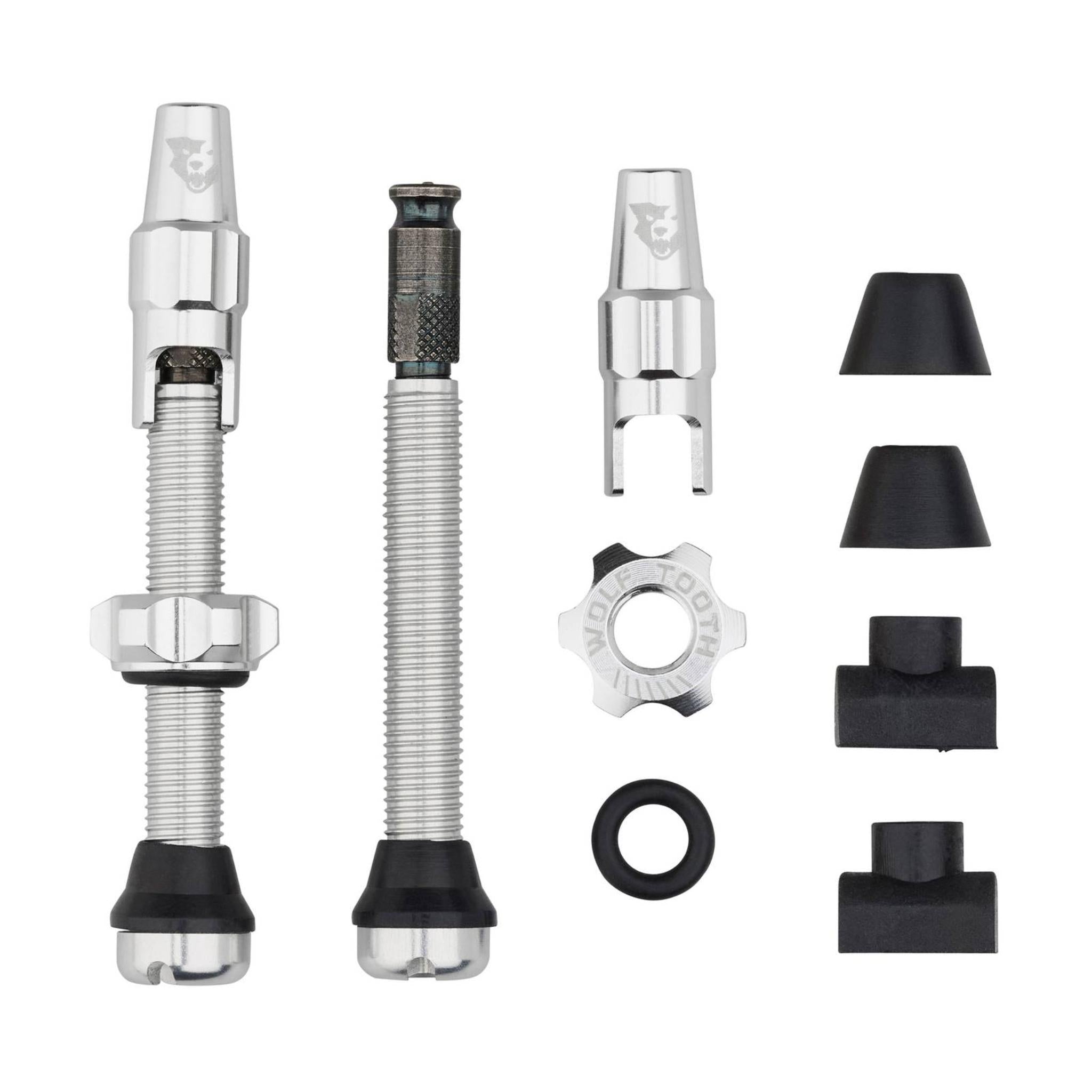 Wolf Tooth Tubeless Valve Stem Kit for Clik Valve Silver / 44mm