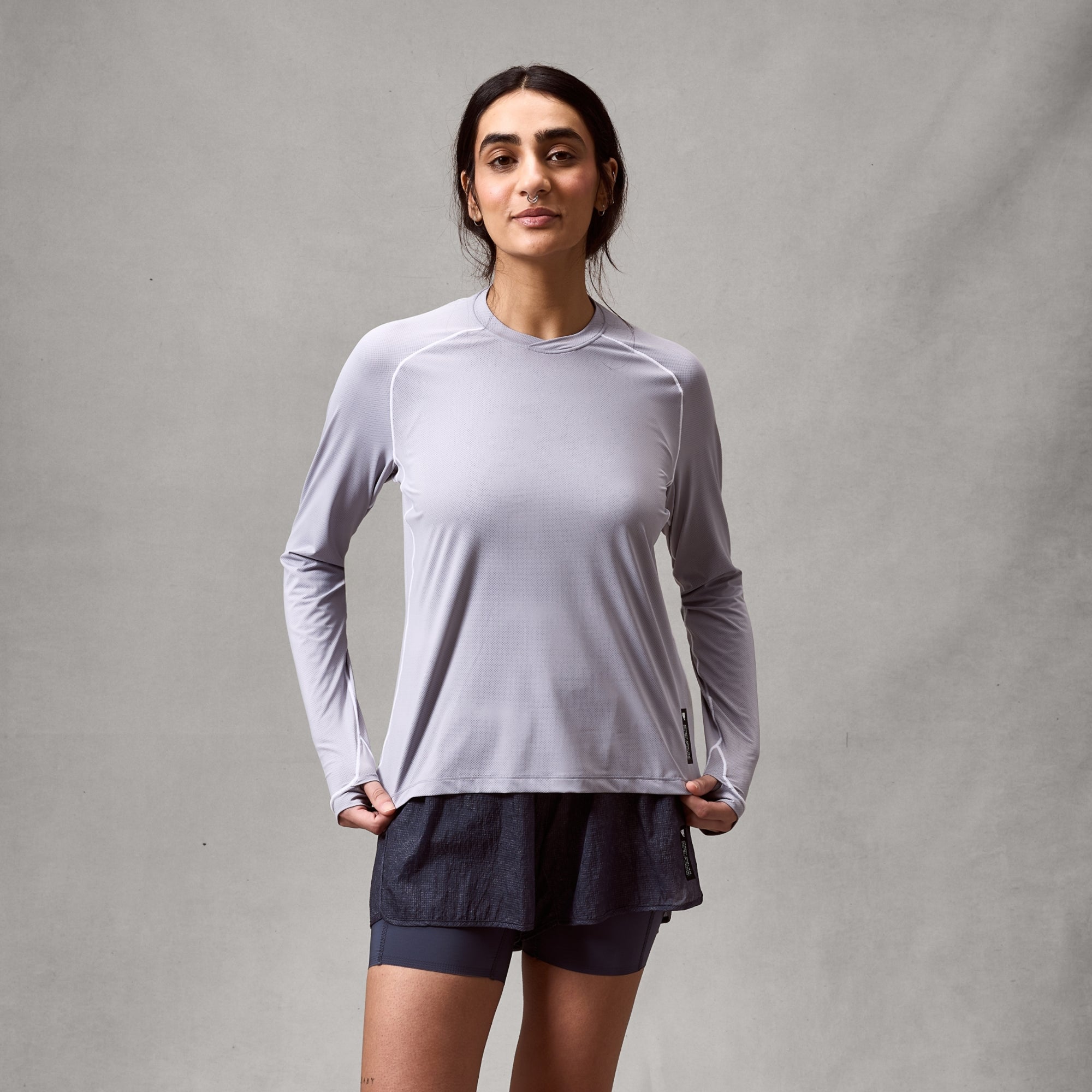 Women's Alltrack Rout L/S Tech Tee Aluminium / XS