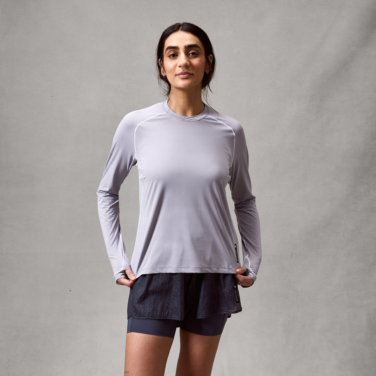 Women's Alltrack Rout L/S Tech Tee Aluminium / XS