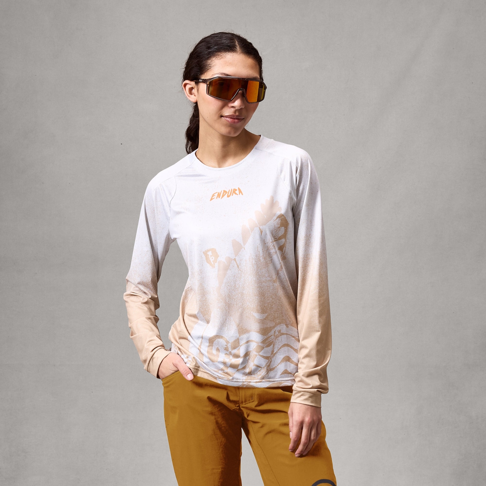 Women's Singletrack L/S Print Tee Aero Blue / XS
