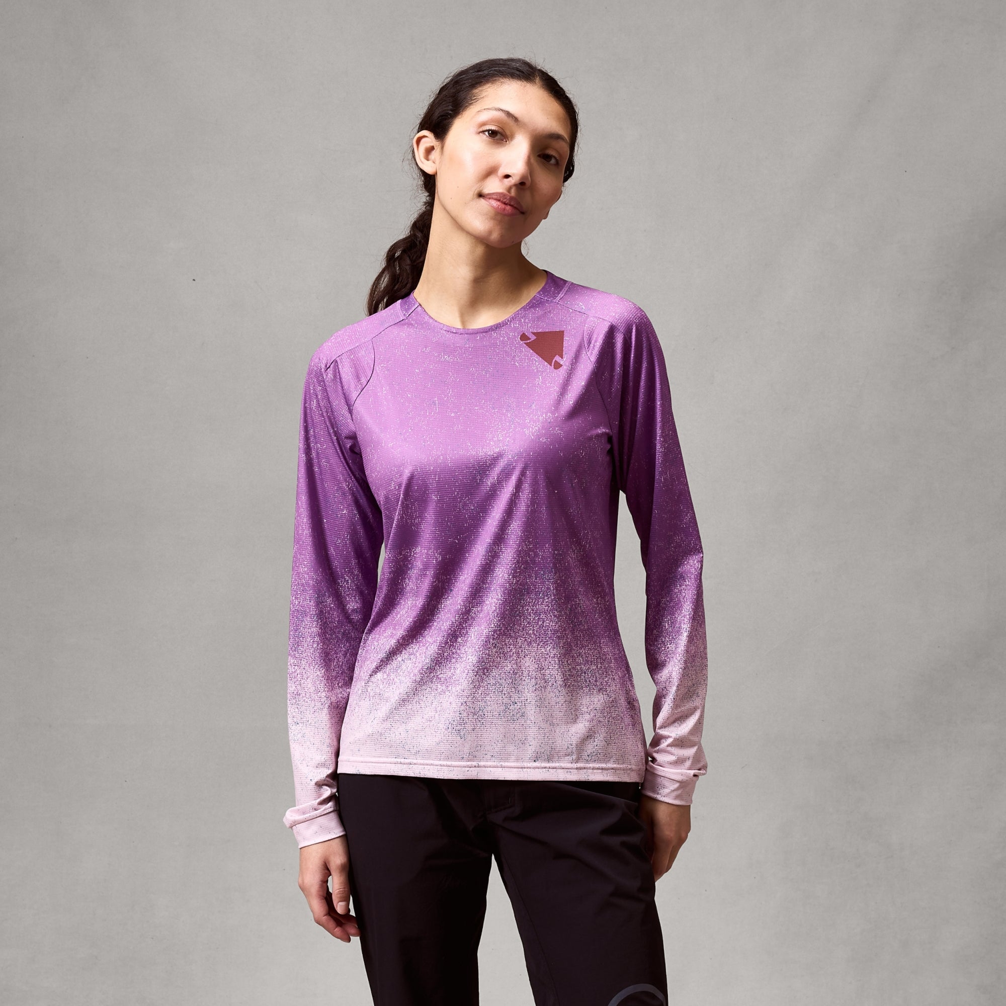 Women's Singletrack L/S Print Tee End Purple / XS