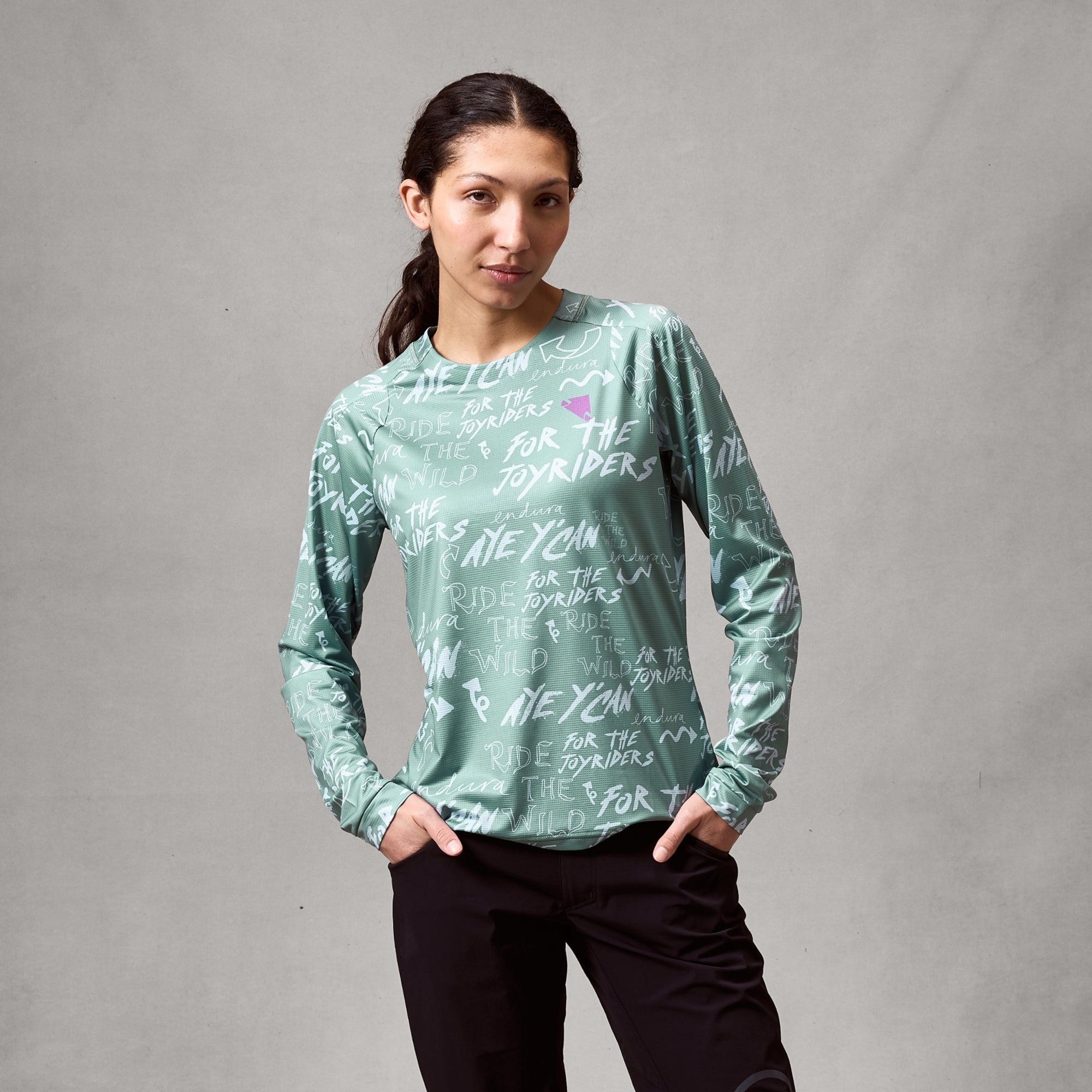 Women's Singletrack L/S Print Tee Sage Green / XS
