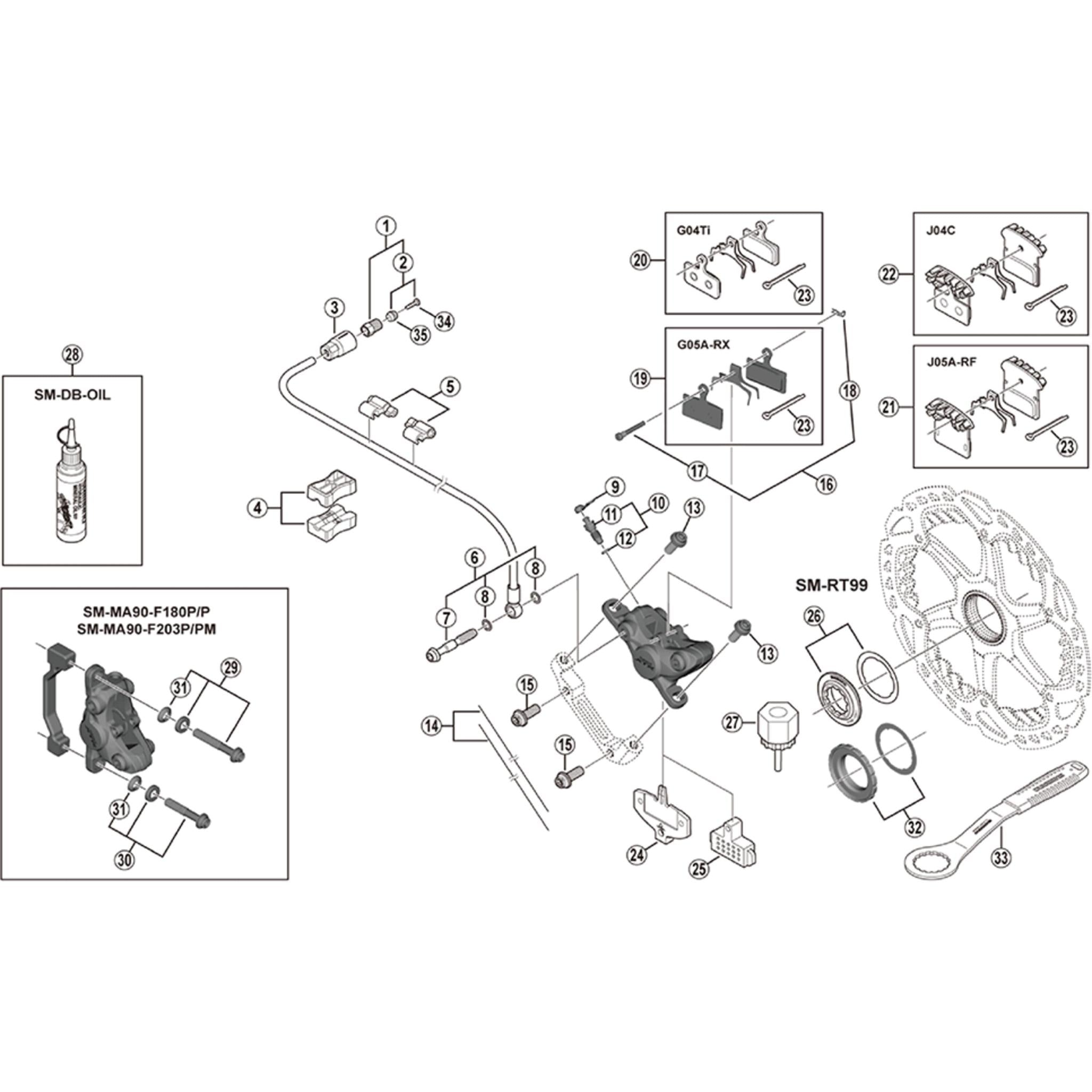 BR-M987 Pad Axle and Snap Retainer