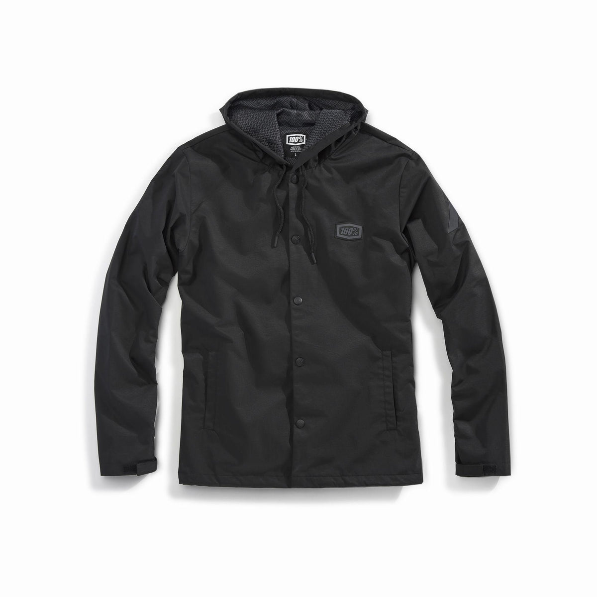 100% Apache Hooded Snap Jacket Black / XL