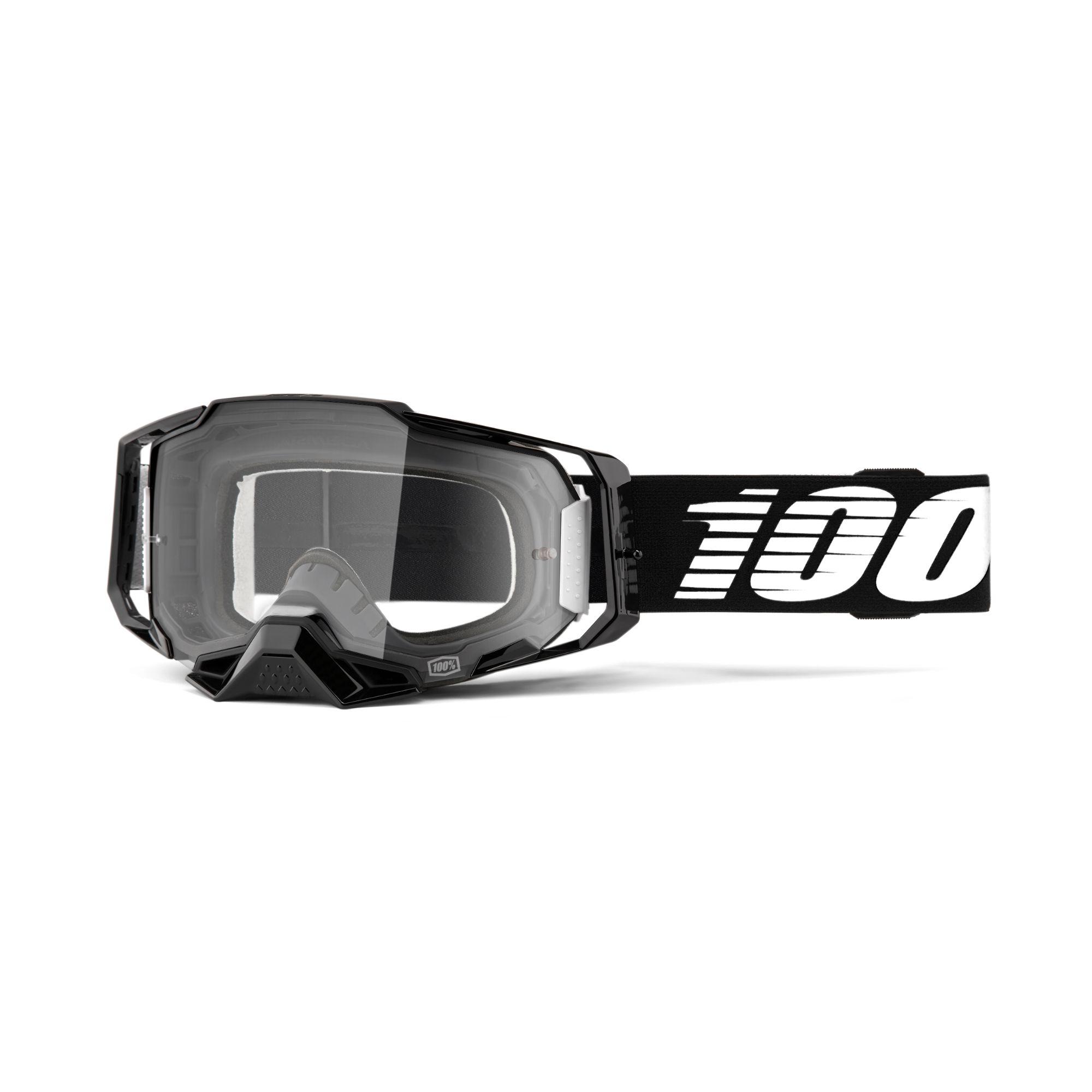 100% Armega Goggles 2023 Black Essential / Clear Lens
