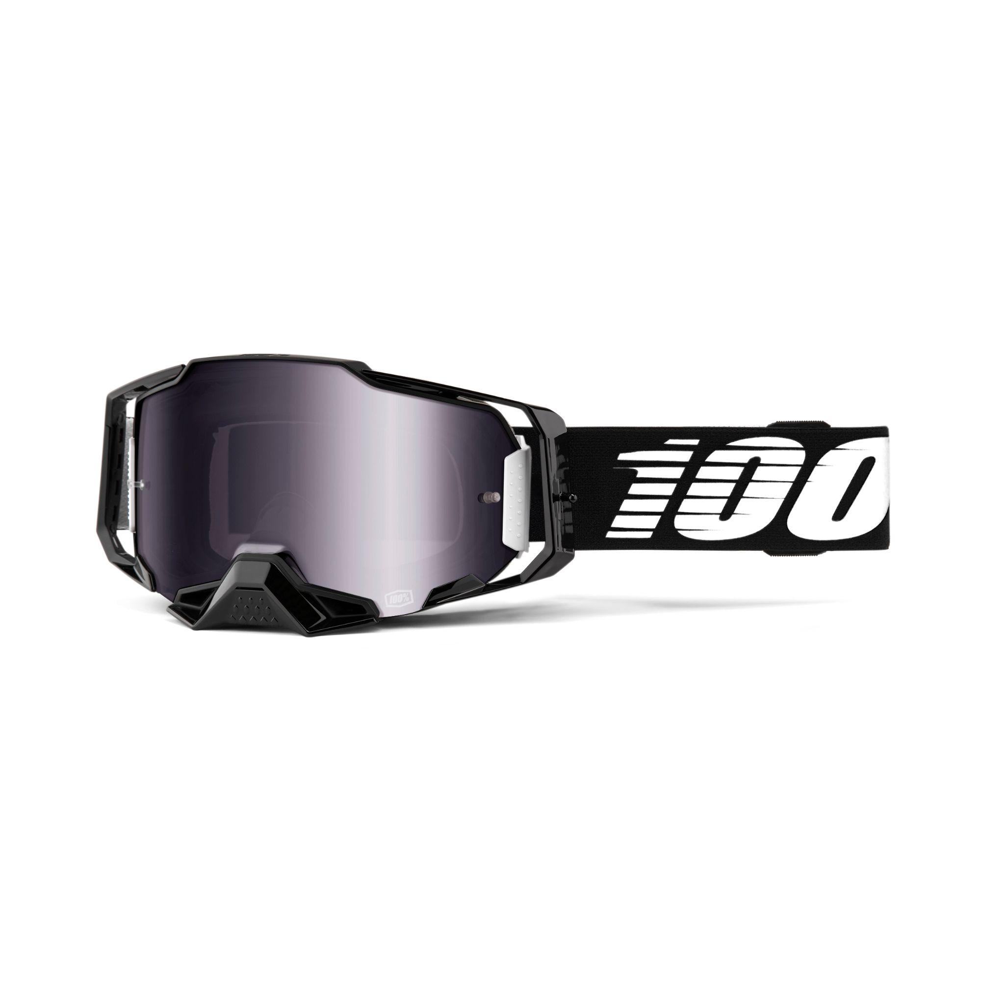 100% Armega Goggles 2023 Black Essential / Silver Mirror Lens